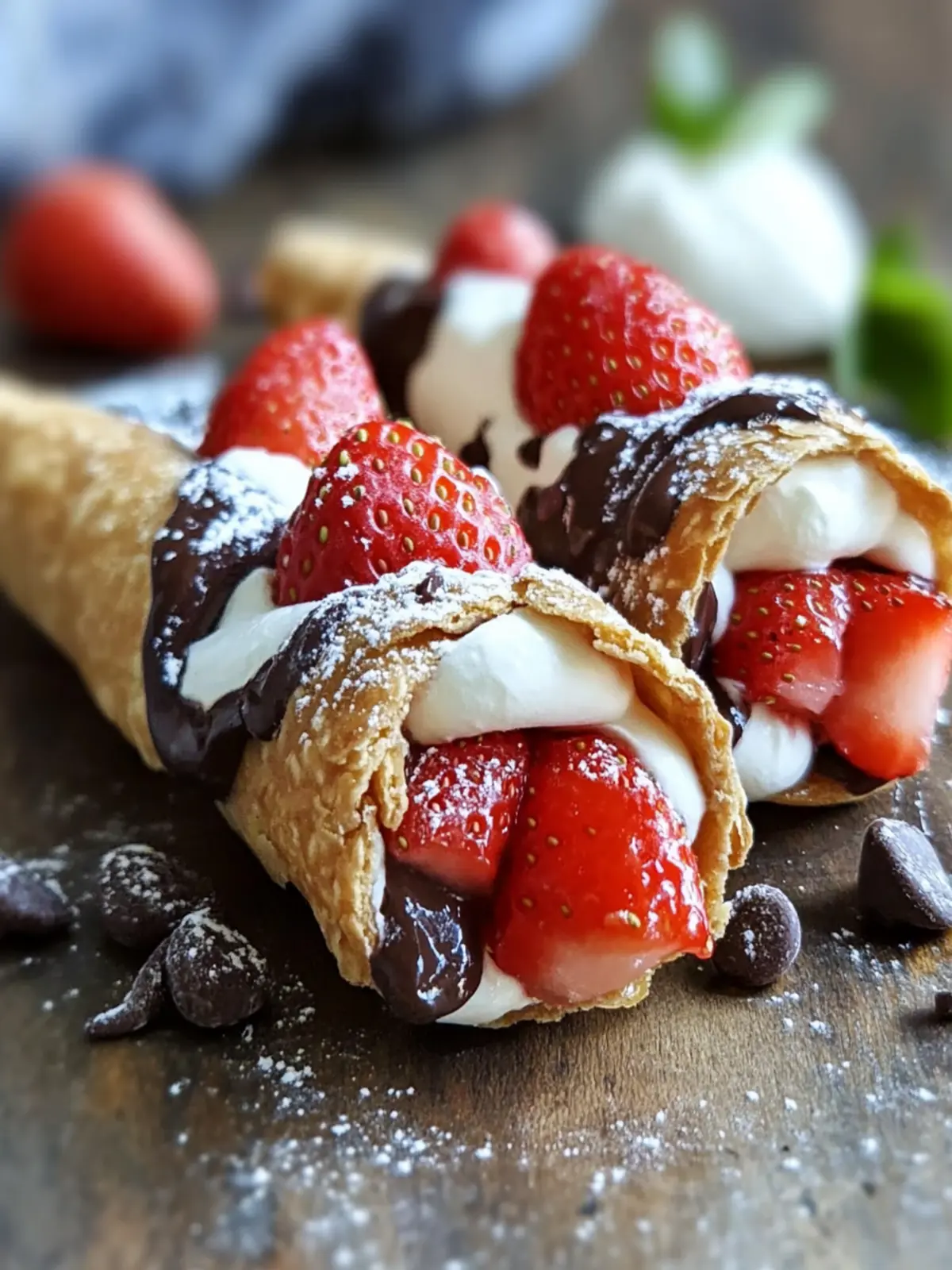Decadent Chocolate-Covered Strawberry Filled Cannoli Delight 5 Chocolate-Covered Strawberry Filled Cannoli