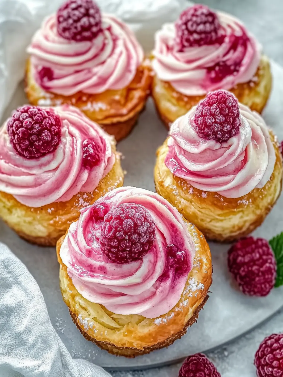 Raspberry Cream Cheese Cruffins: Flaky Bliss Awaits You 4 Raspberry Cream Cheese Cruffins
