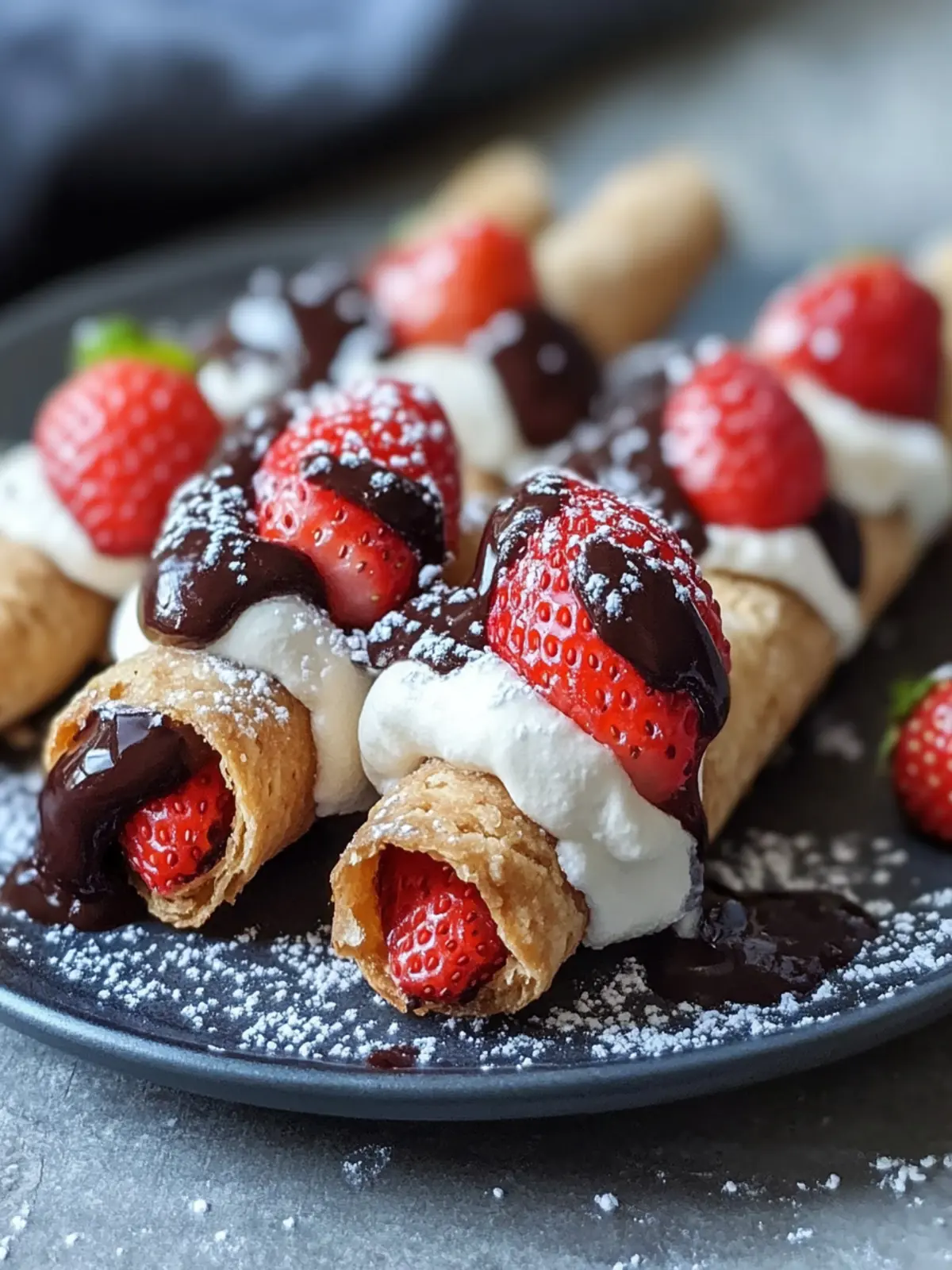Decadent Chocolate-Covered Strawberry Filled Cannoli Delight 4 Chocolate-Covered Strawberry Filled Cannoli