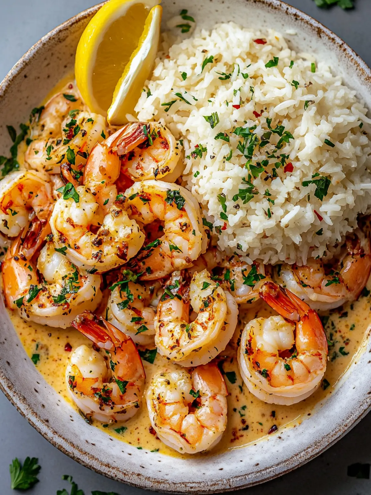 Quick & Easy Creamy Garlic Butter Shrimp with Rice Delight 2 Creamy Garlic Butter Shrimp with Rice