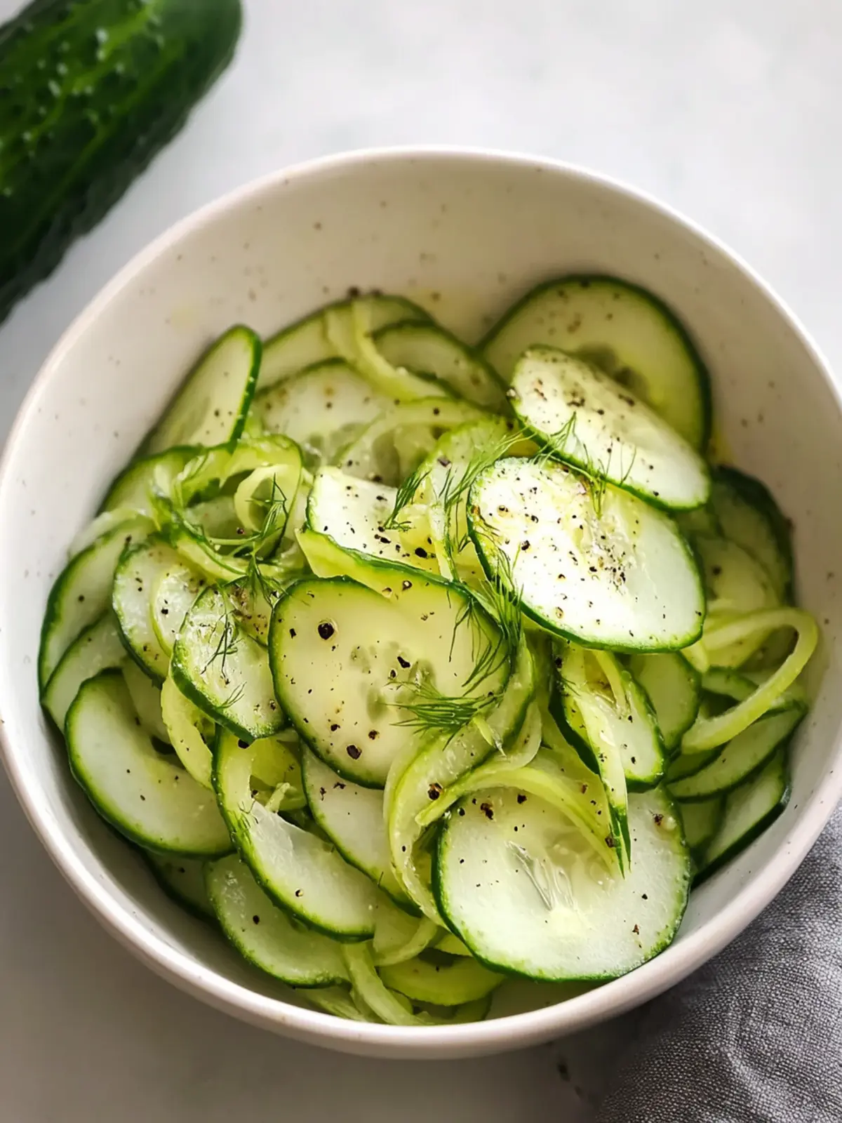 Tangy Cucumber Vinegar Salad: Refreshing Vegan Delight 4 Cucumber Vinegar Salad