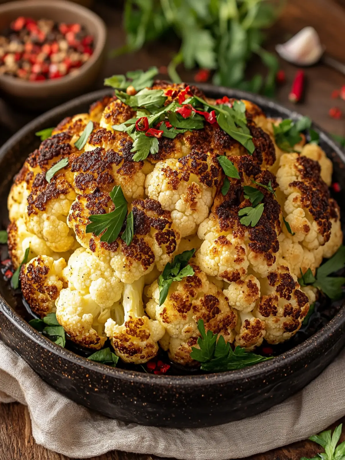 Mouthwatering Whole Roasted Cauliflower with Sweet Maple Sauce 2 Whole Roasted Cauliflower