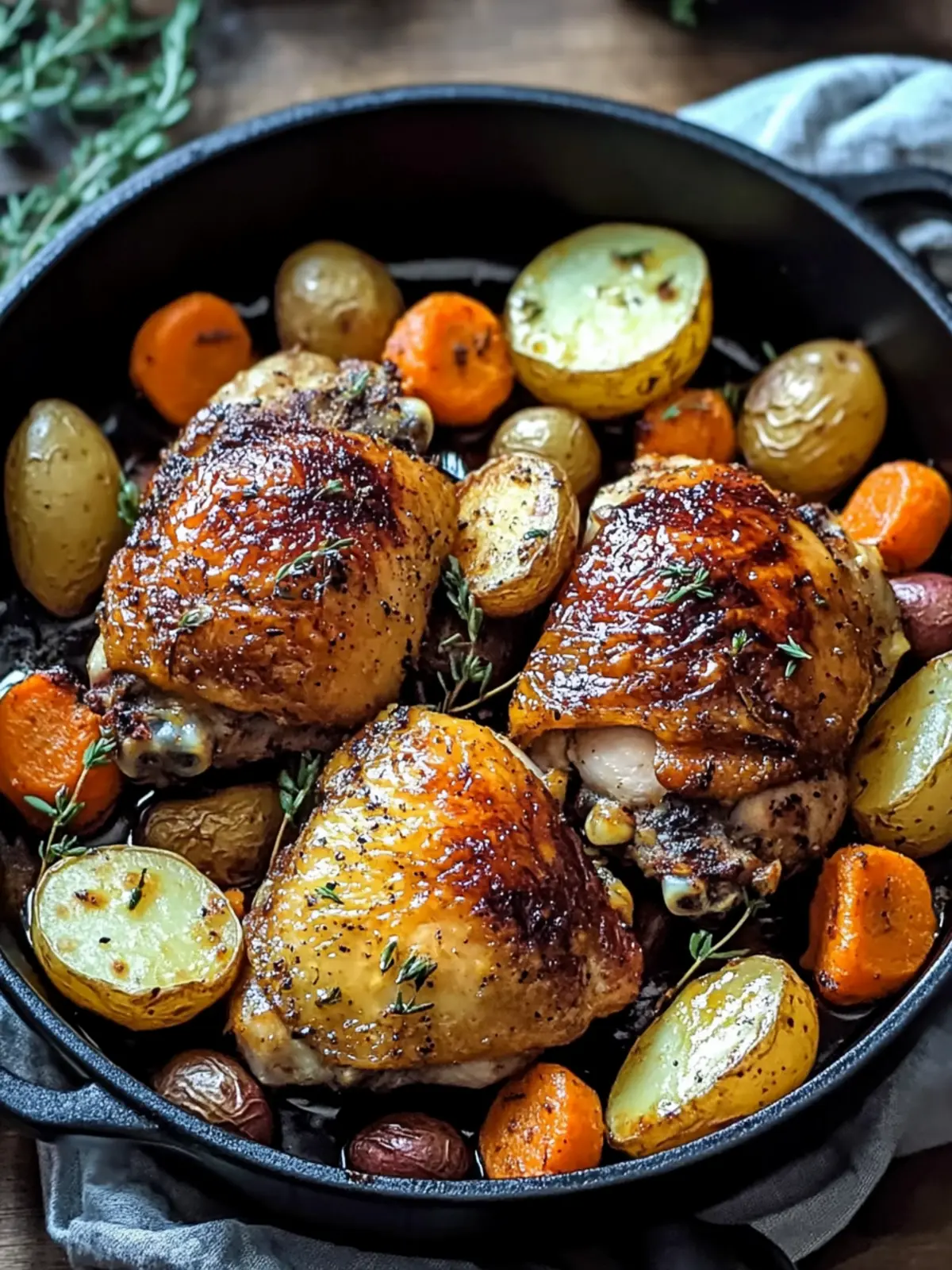 Delicious Roasted Chicken Thighs with Carrots and Potatoes Quick Fix 4 Roasted Chicken Thighs with Carrots and Potatoes