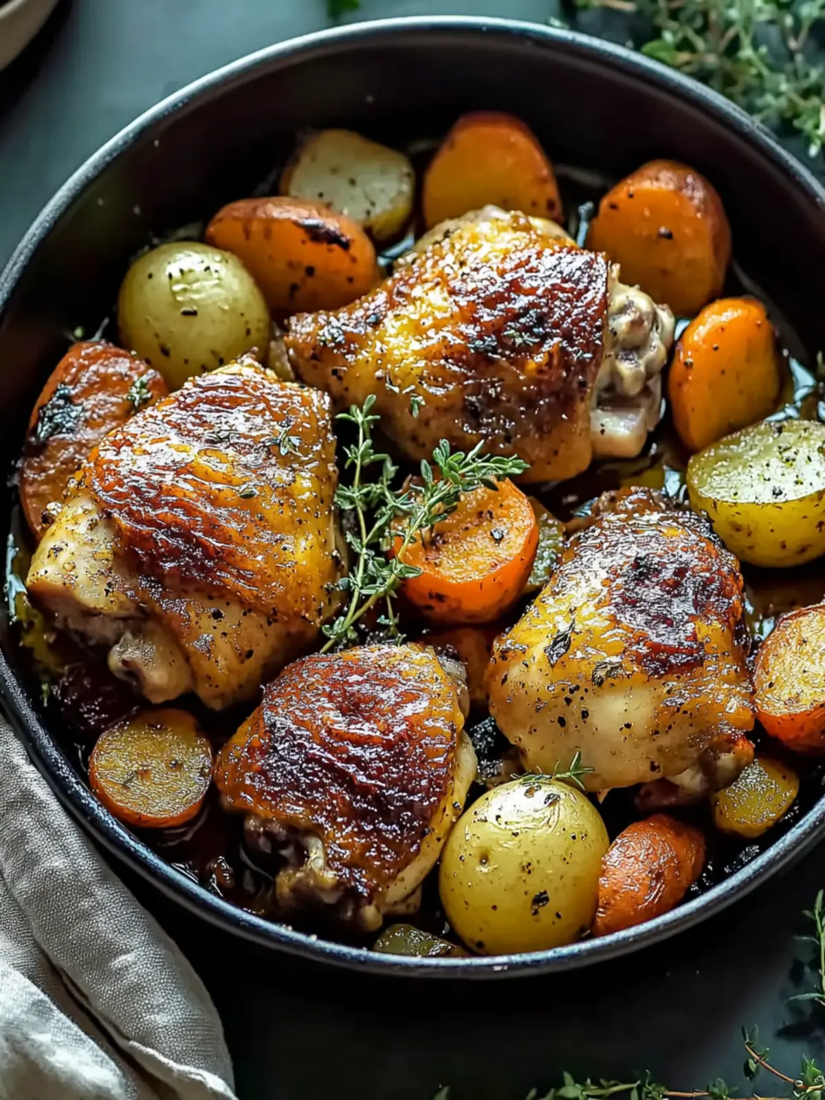 Delicious Roasted Chicken Thighs with Carrots and Potatoes Quick Fix 2 Roasted Chicken Thighs with Carrots and Potatoes