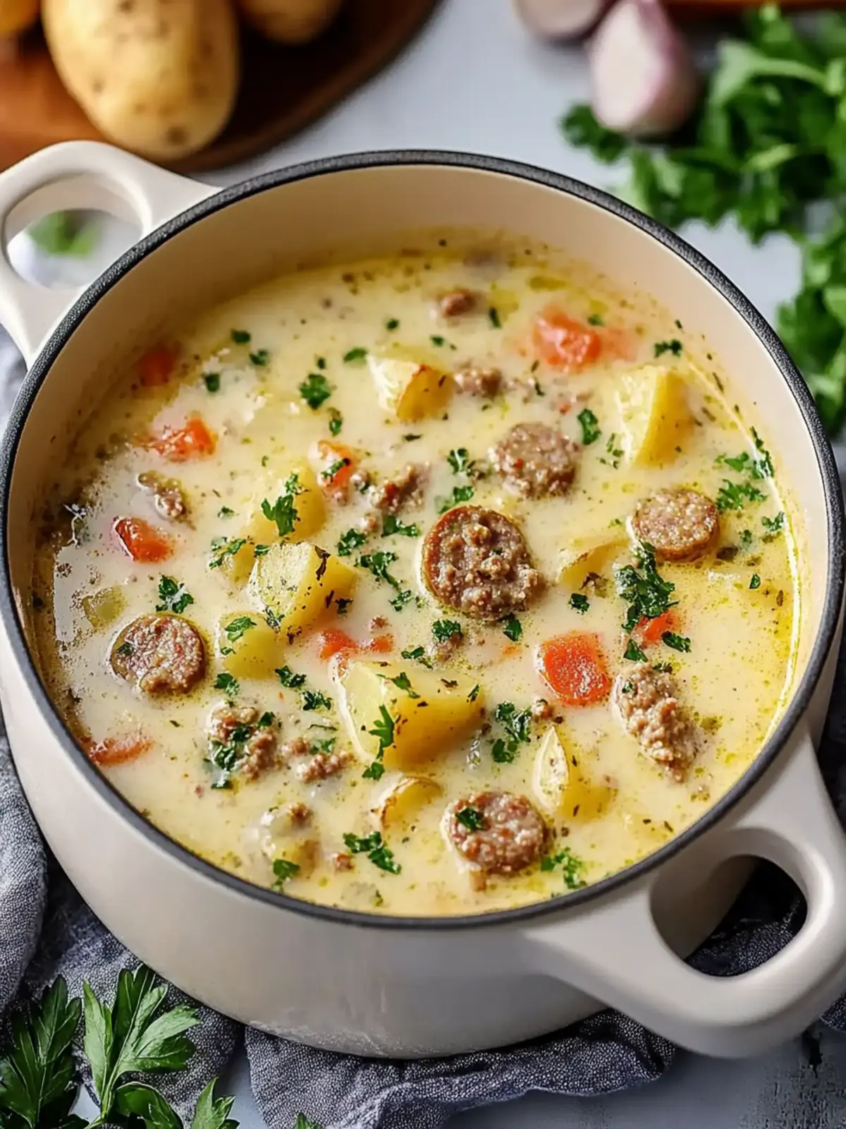 Cheesy Sausage Potato Soup for Cozy Nights In 4 Cheesy Sausage Potato Soup