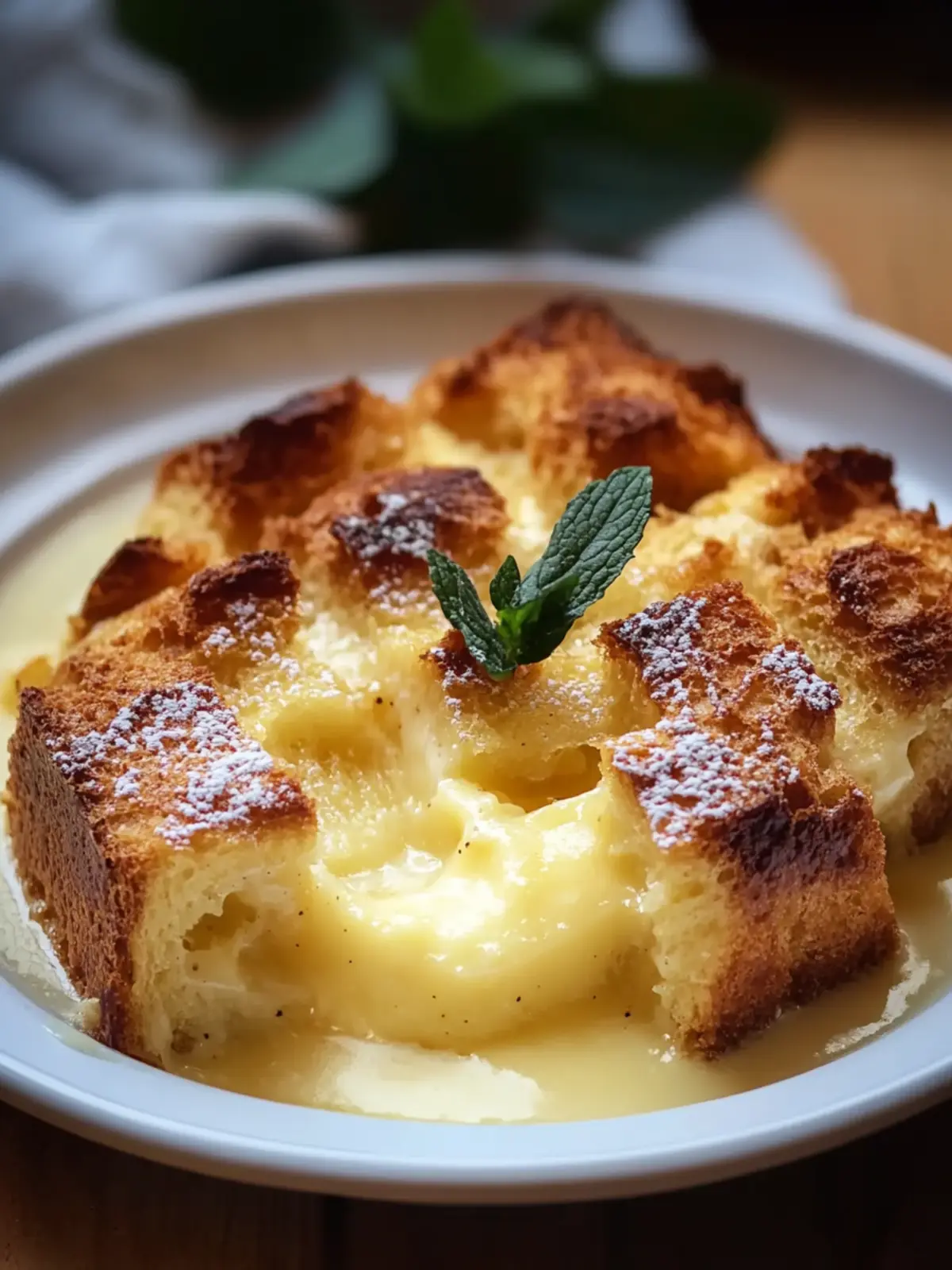 Delicious Custard Bread Pudding with Vanilla Sauce Bliss 2 Custard Bread Pudding with Vanilla Sauce