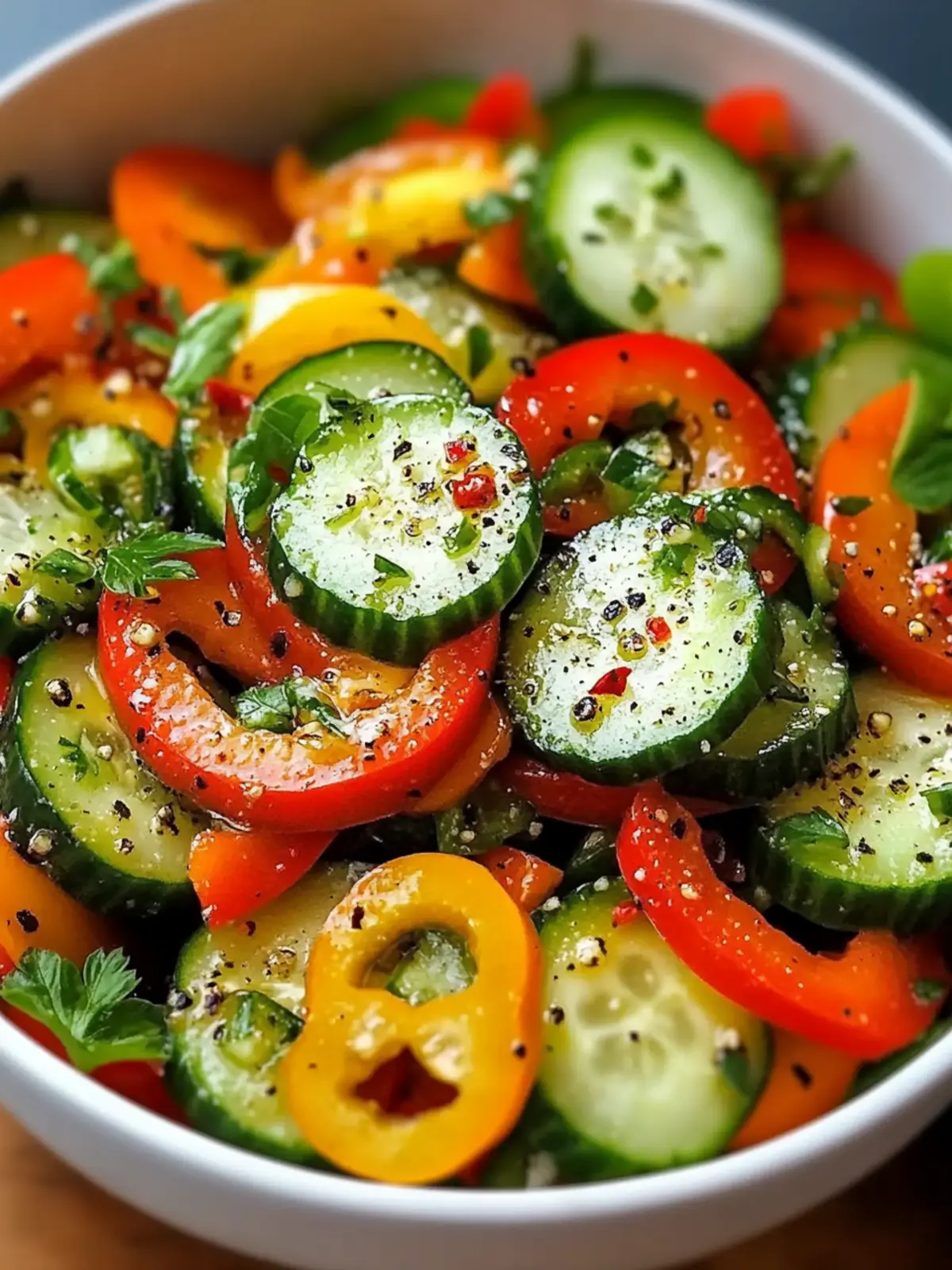 Zesty Cucumber Sweet Pepper Salad That Dazzles Your Tastebuds 5 Zesty Cucumber Sweet Pepper Salad