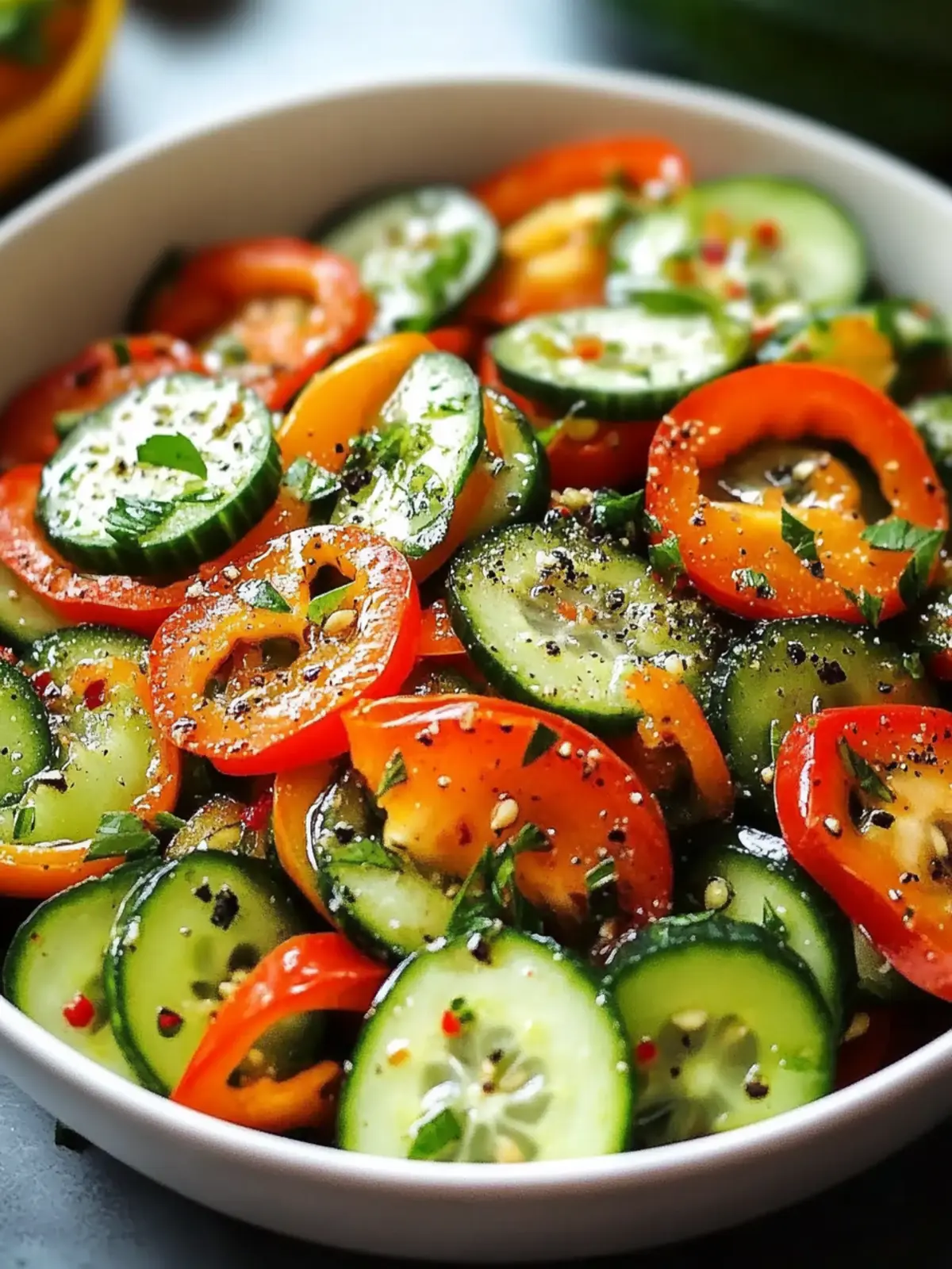 Zesty Cucumber Sweet Pepper Salad That Dazzles Your Tastebuds 2 Zesty Cucumber Sweet Pepper Salad