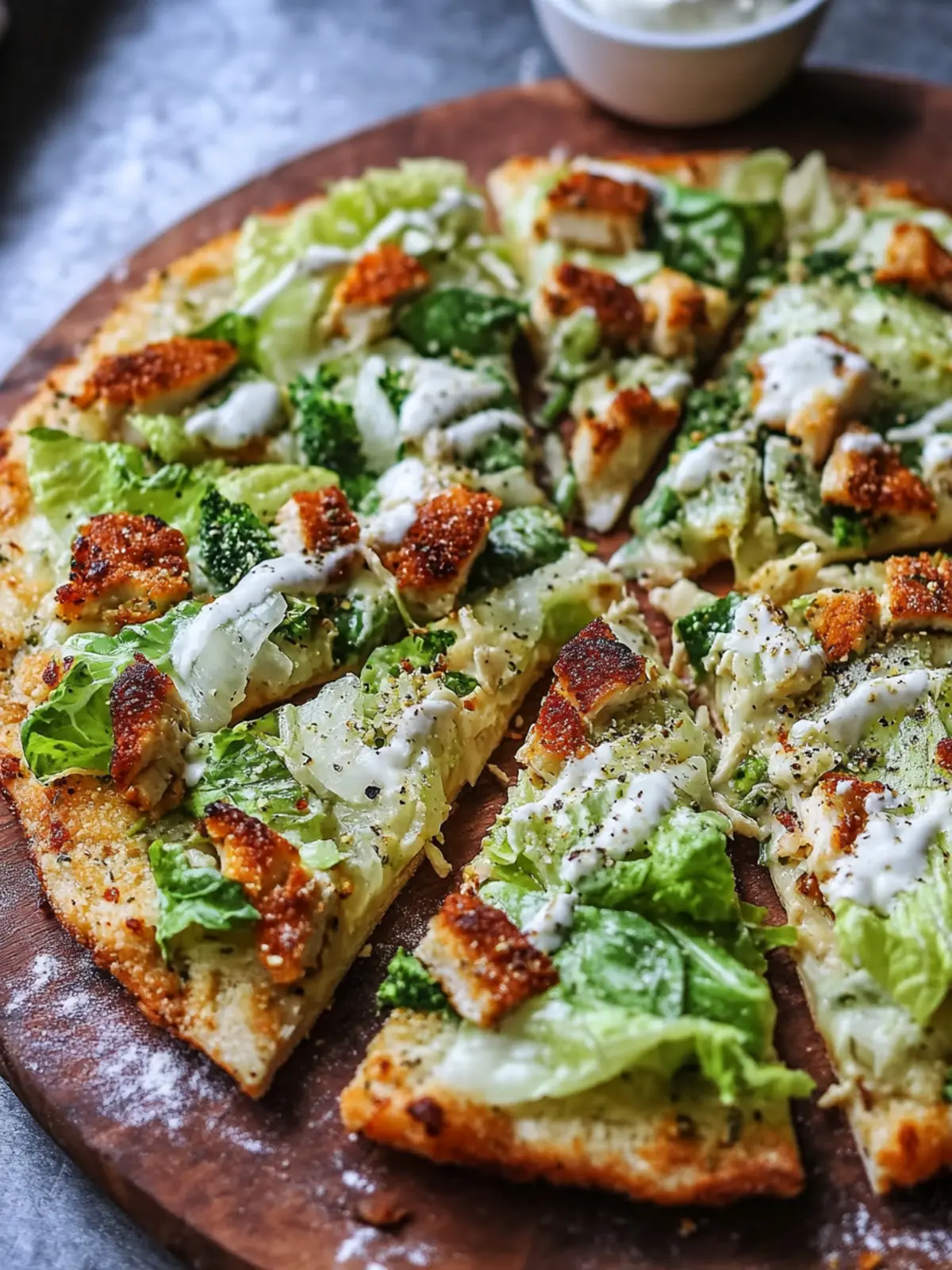 Chicken Crust Caesar Salad Pizza for a Guilt-Free Feast 4 Chicken Crust Caesar Salad Pizza