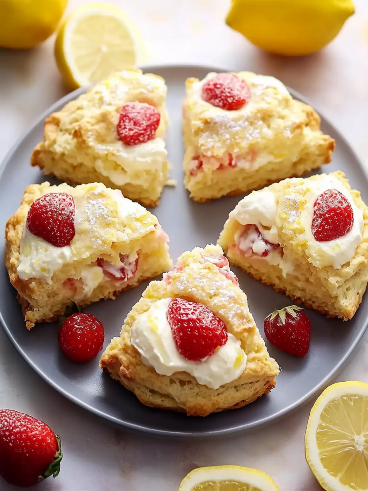 Delicious Strawberry Lemon Cream Scones for Brunch Bliss 3 Strawberry Lemon Cream Scones