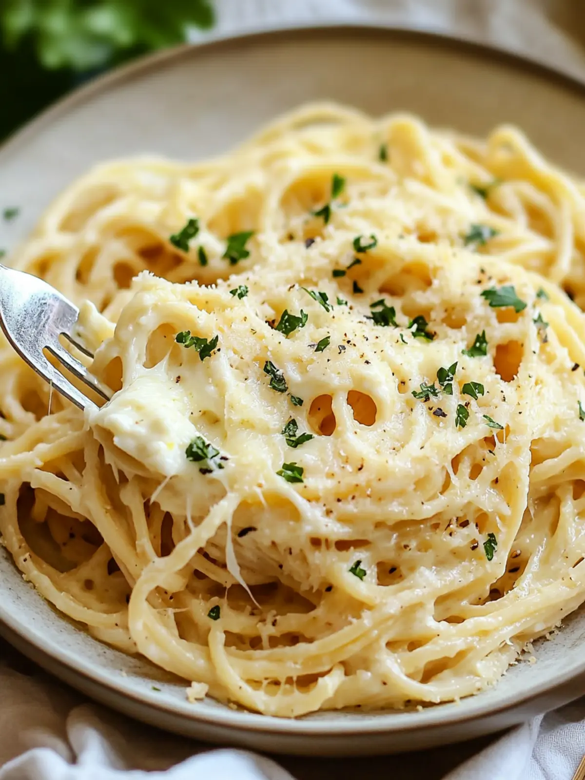Creamy Cheesy Garlic Parmesan Spaghetti with Cream Cheese Magic 4 Cheesy garlic parmesan spaghetti and cream cheese
