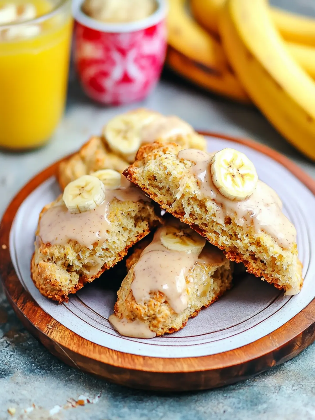 Irresistible Banana Bread Scones with Creamy Cinnamon Glaze 2 Banana Bread Scones
