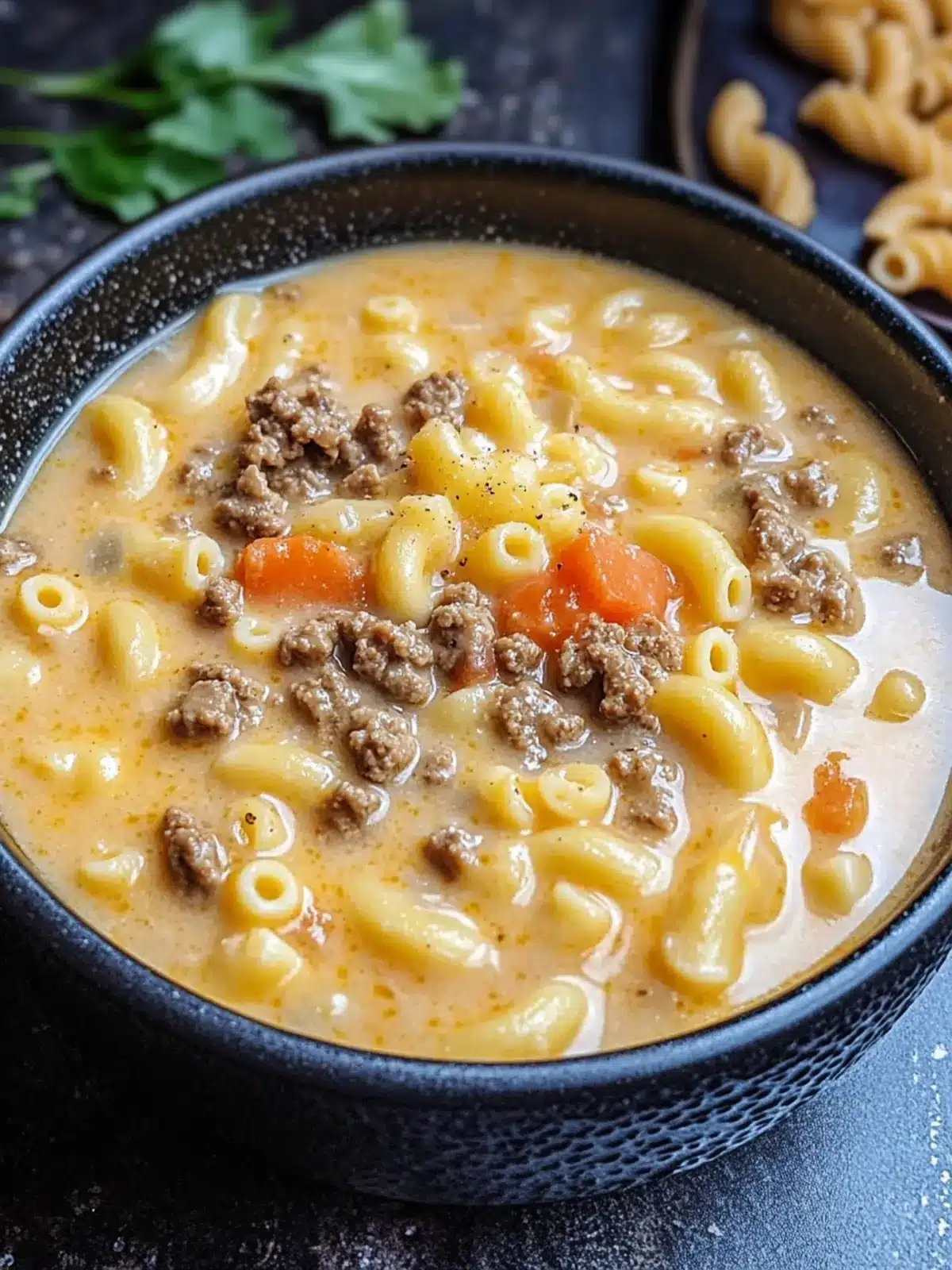 Cheeseburger Macaroni Soup: Cozy Comfort in Every Spoonful 5 Cheeseburger Macaroni Soup