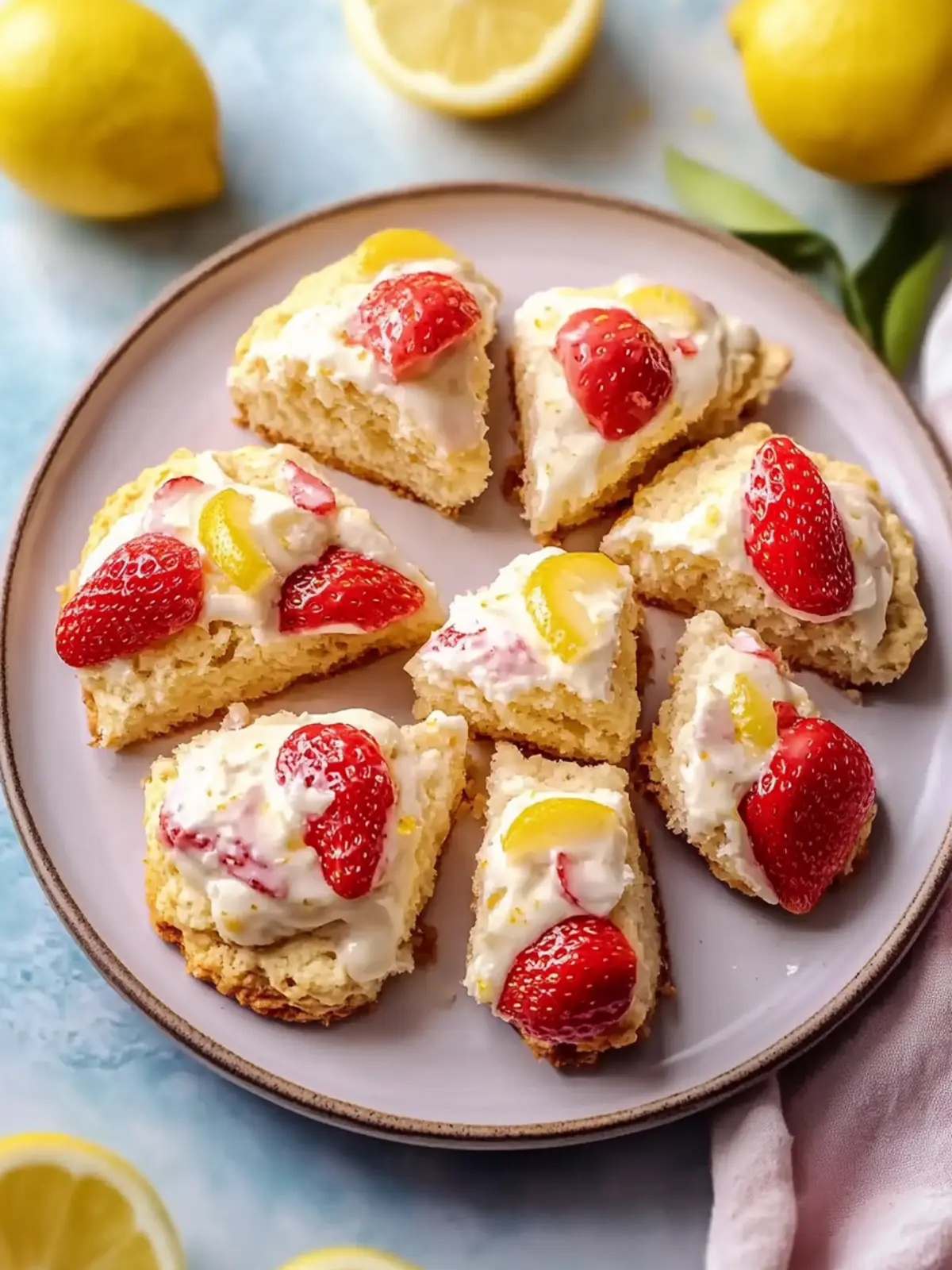 Delicious Strawberry Lemon Cream Scones for Brunch Bliss 2 Strawberry Lemon Cream Scones