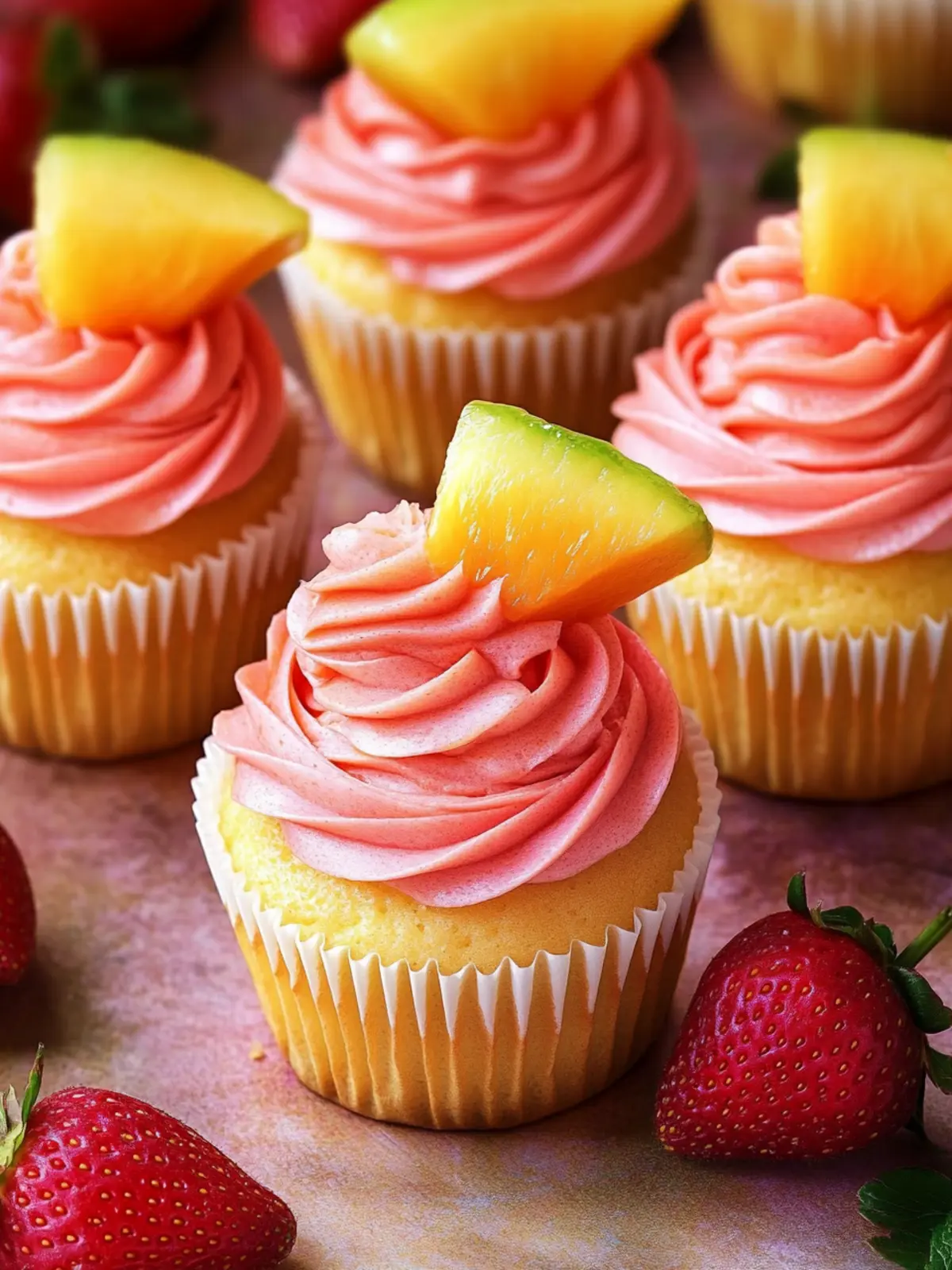 Mango Strawberry Sunset Cupcakes That Bring Summer to Life 5 Mango Strawberry Sunset Cupcakes