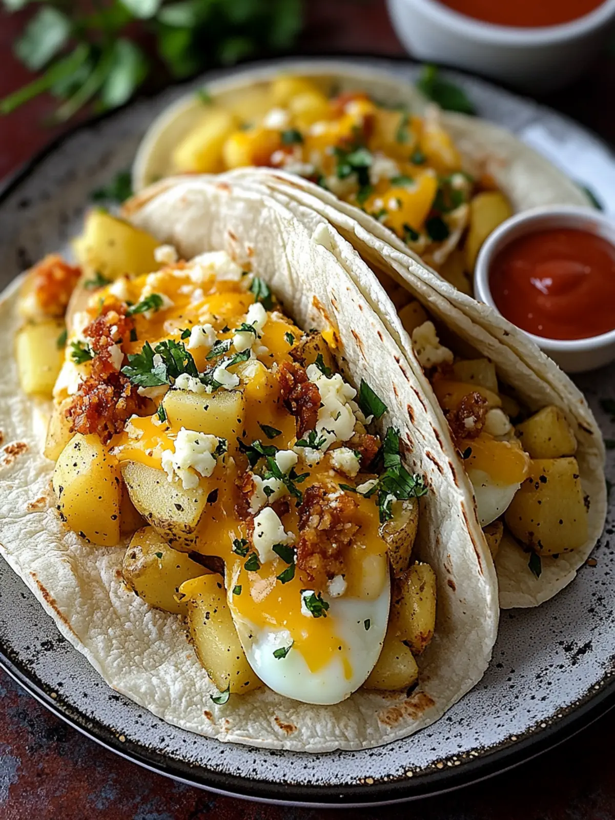 Delicious Potato, Egg, and Cheese Breakfast Tacos to Savor 4 Potato, Egg, and Cheese Breakfast Tacos