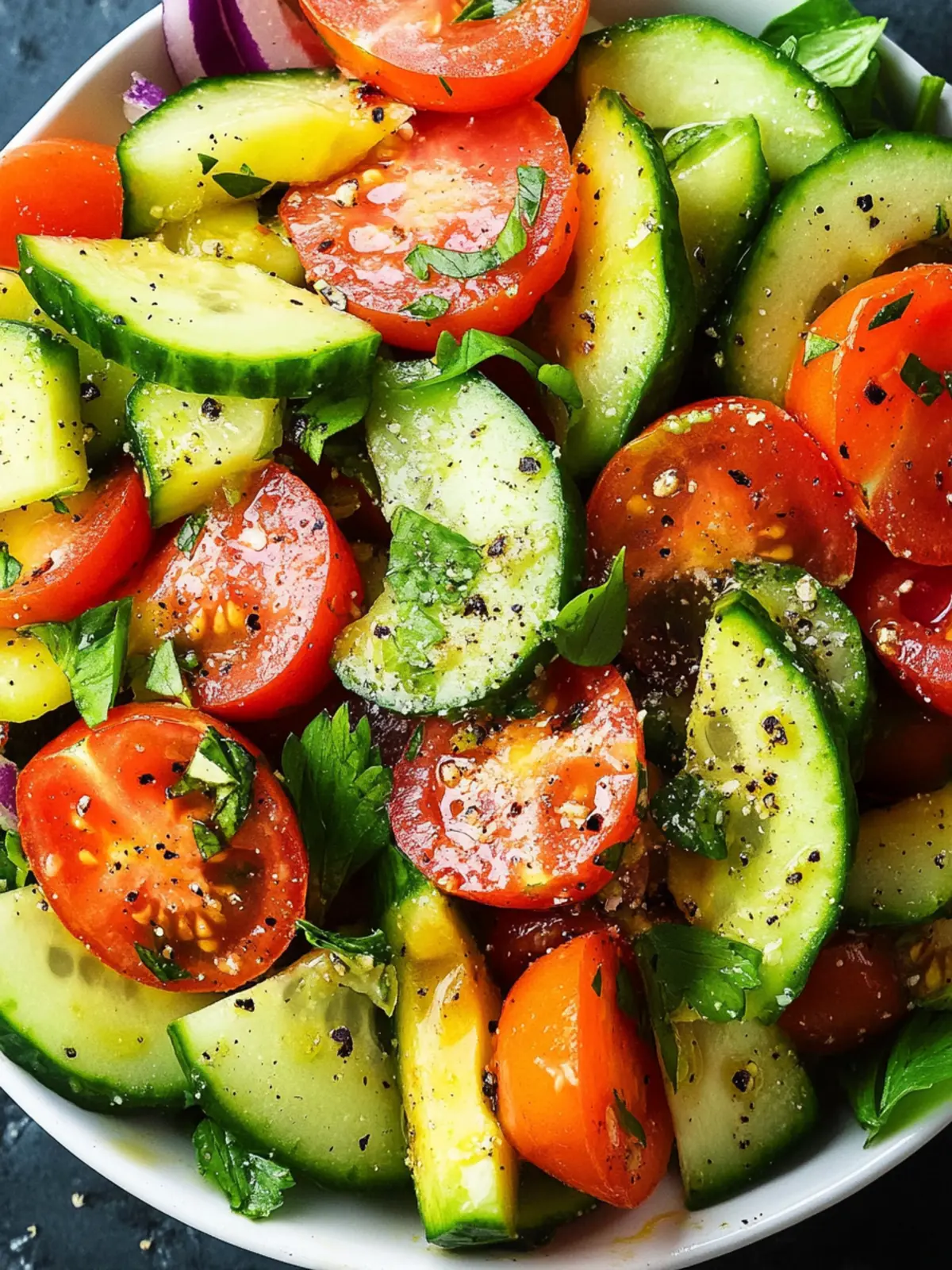 Zesty Avocado, Tomato & Cucumber Salad for Refreshing Bites 4 Avocado, Tomato & Cucumber Salad