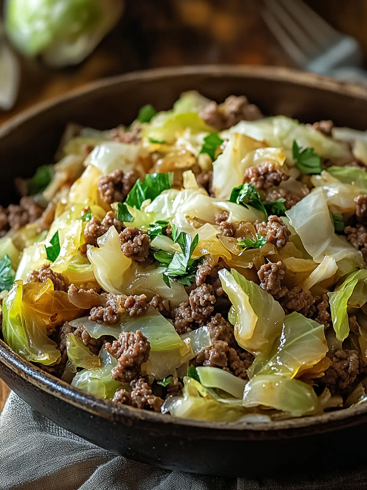 Savory Ground Beef and Chopped Cabbage One-Pot Wonder 2 Ground Beef and Chopped Cabbage