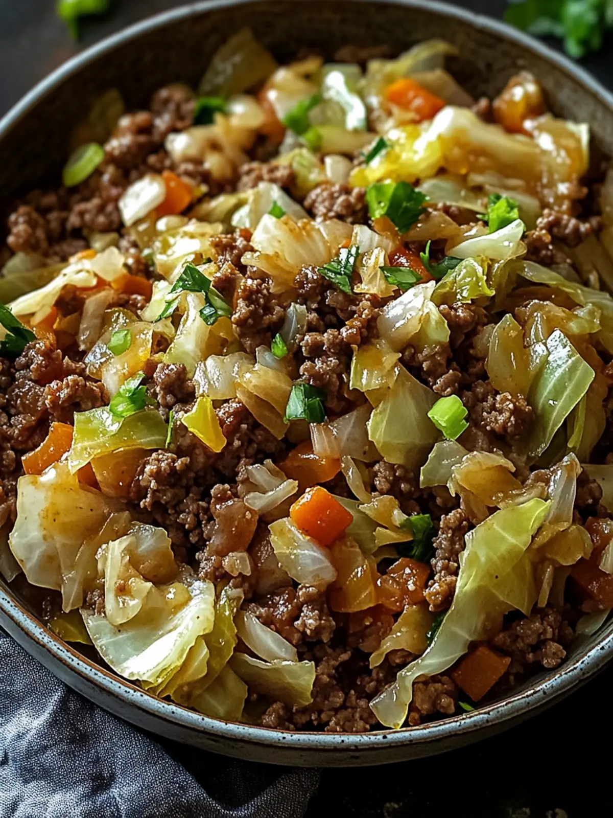 Savory Ground Beef and Chopped Cabbage One-Pot Wonder 3 Ground Beef and Chopped Cabbage