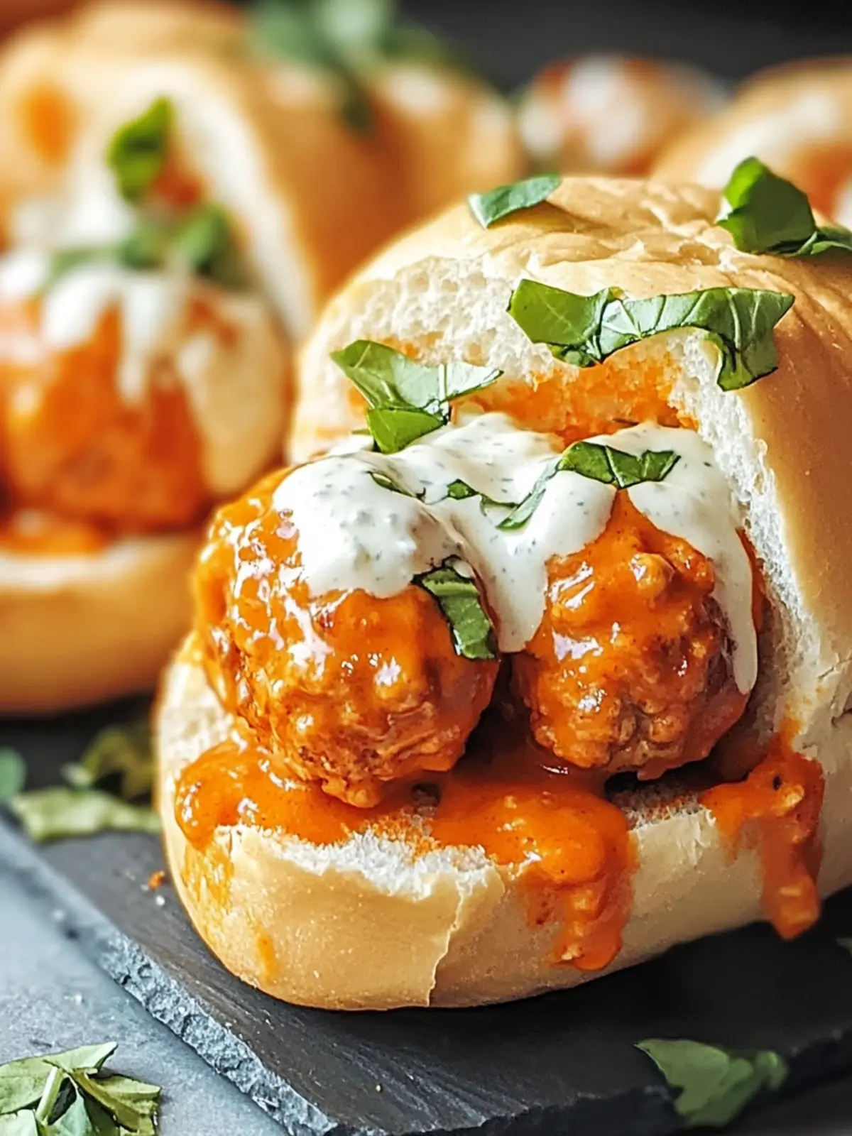 Ultimate Buffalo Chicken Meatball Sandwiches You’ll Crave 3 Buffalo Chicken Meatball Sandwiches