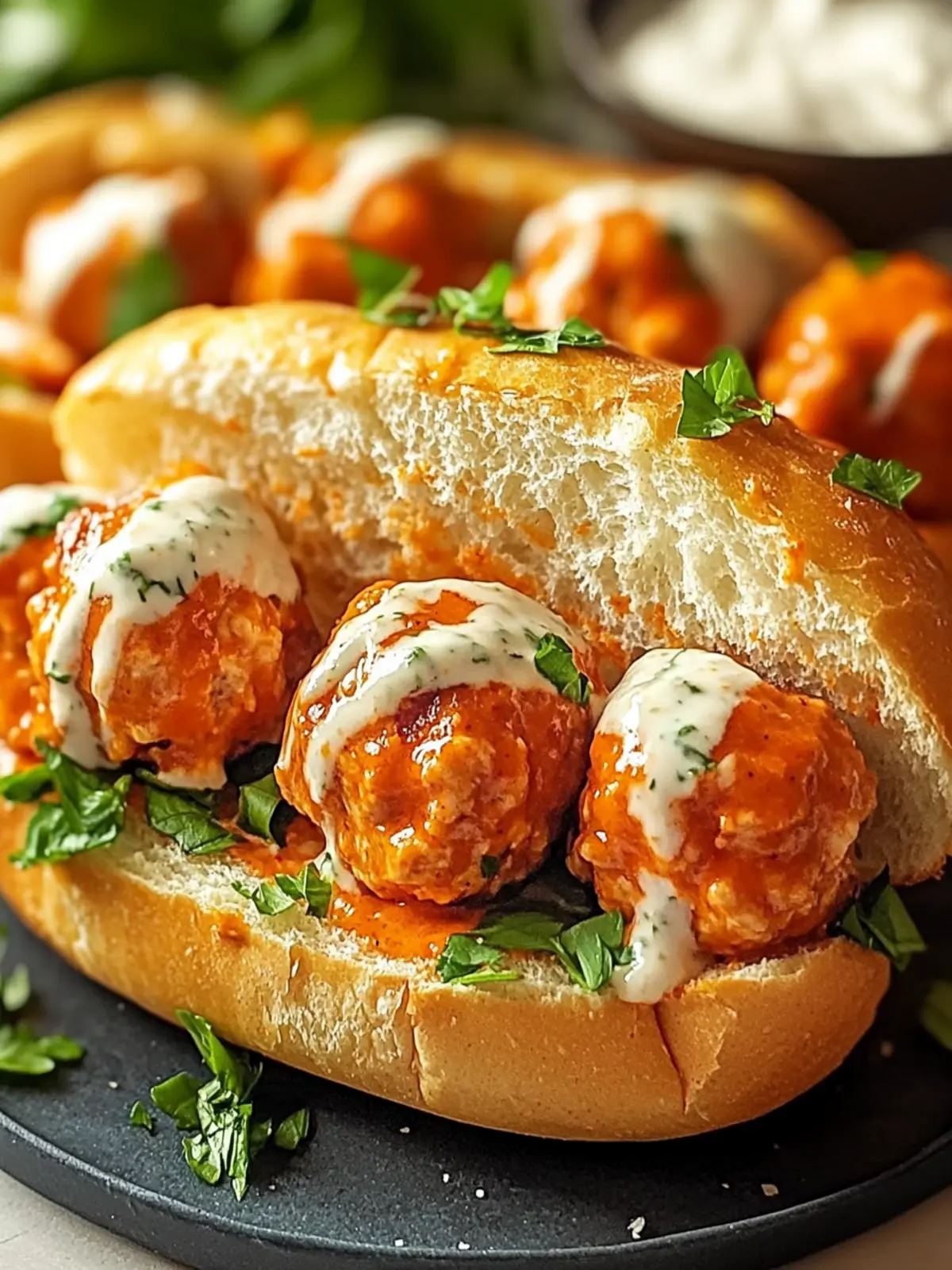 Ultimate Buffalo Chicken Meatball Sandwiches You’ll Crave 4 Buffalo Chicken Meatball Sandwiches