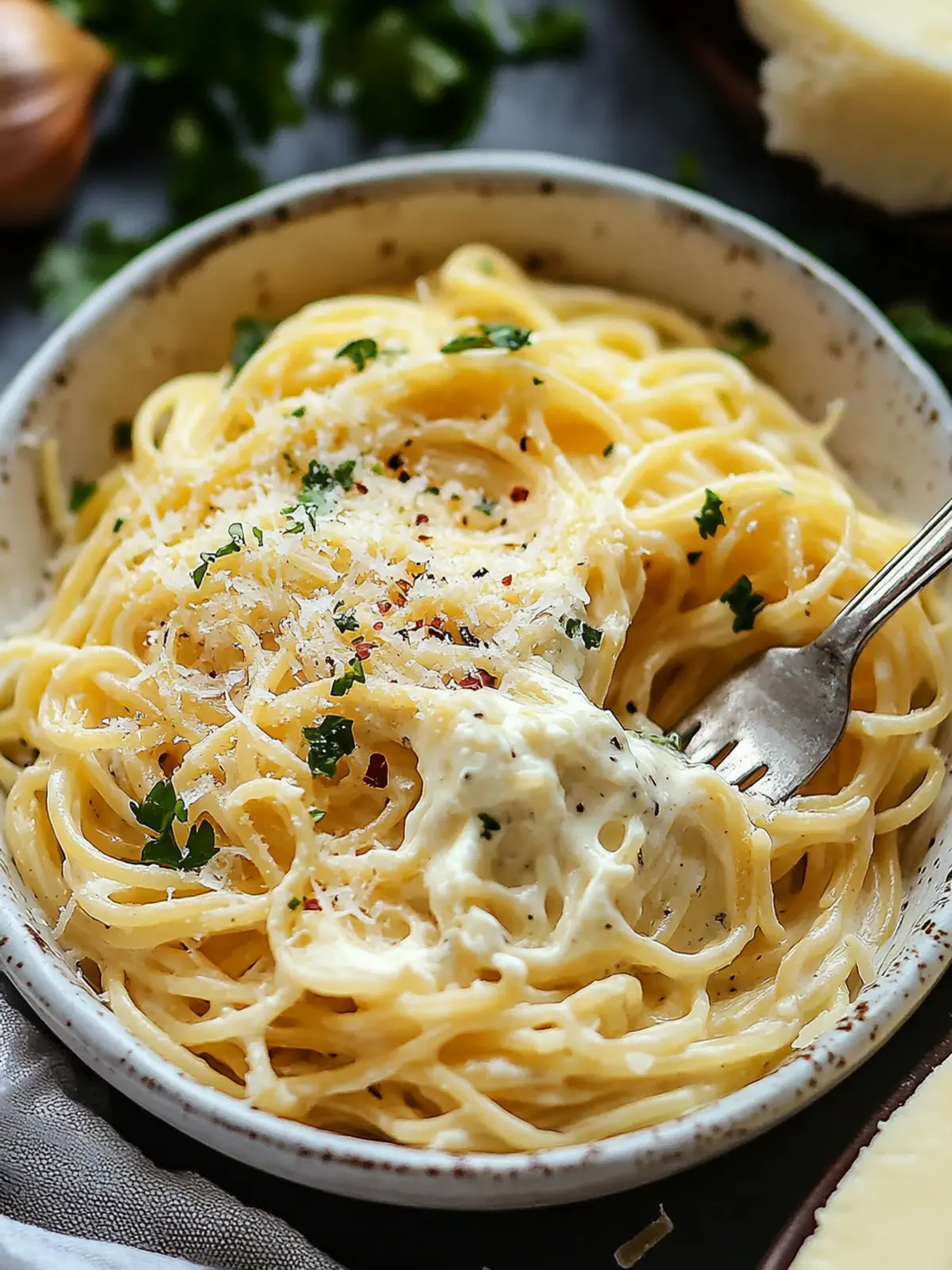 Creamy Cheesy Garlic Parmesan Spaghetti with Cream Cheese Magic 2 Cheesy garlic parmesan spaghetti and cream cheese