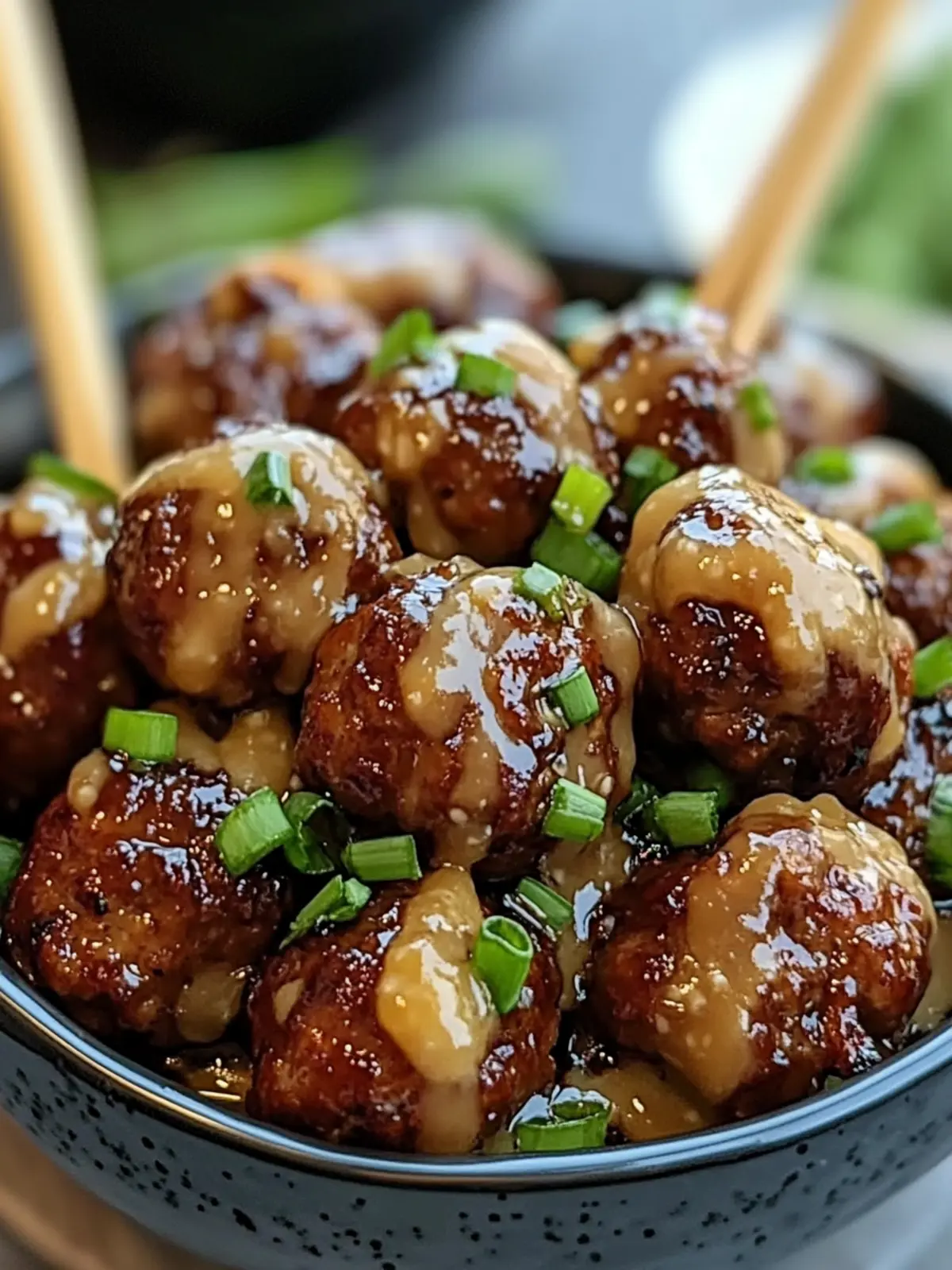 Sticky Hoisin Meatballs with Scallion Sauce You'll Crave 2 Sticky Hoisin Meatballs with Scallion Sauce