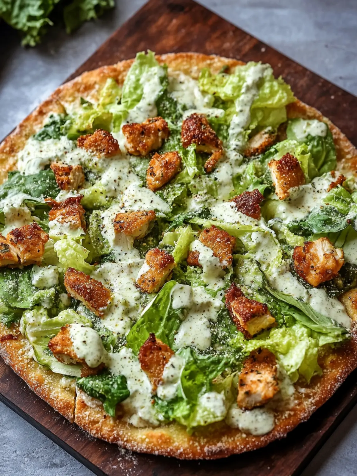 Chicken Crust Caesar Salad Pizza for a Guilt-Free Feast 3 Chicken Crust Caesar Salad Pizza