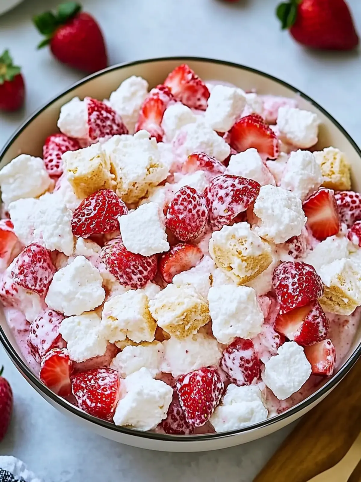 Strawberry Shortcake Fluff Salad: A Cloud of Creamy Bliss 2 Strawberry Shortcake Fluff Salad