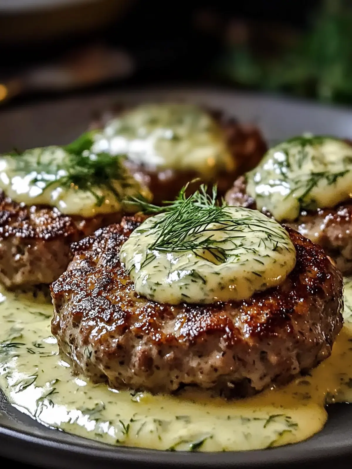 Savory Hamburger Steaks in Creamy Dill Sauce Delight Tonight 3 Savory Hamburger Steaks in Creamy Dill Sauce Delight