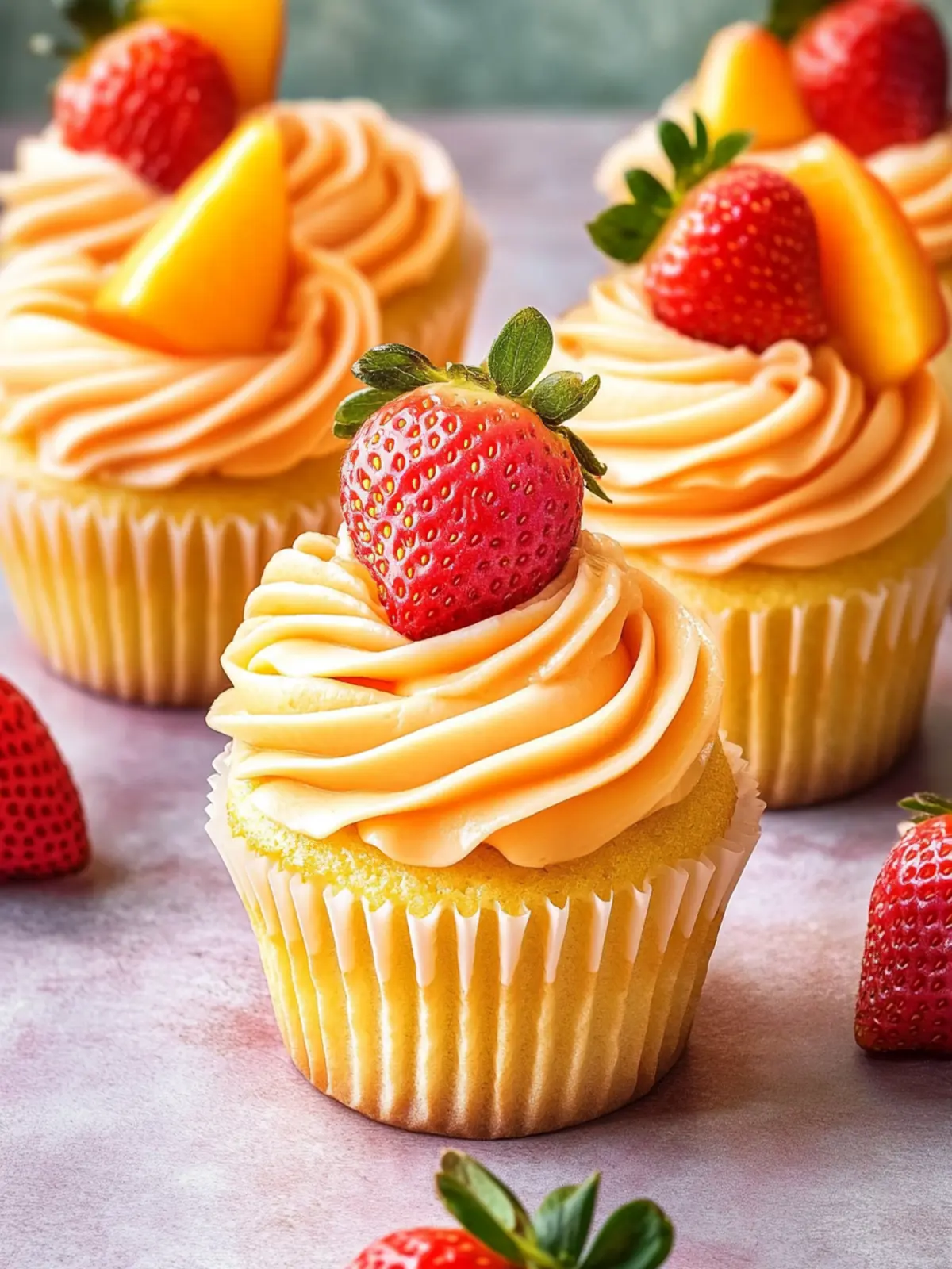 Mango Strawberry Sunset Cupcakes That Bring Summer to Life 4 Mango Strawberry Sunset Cupcakes