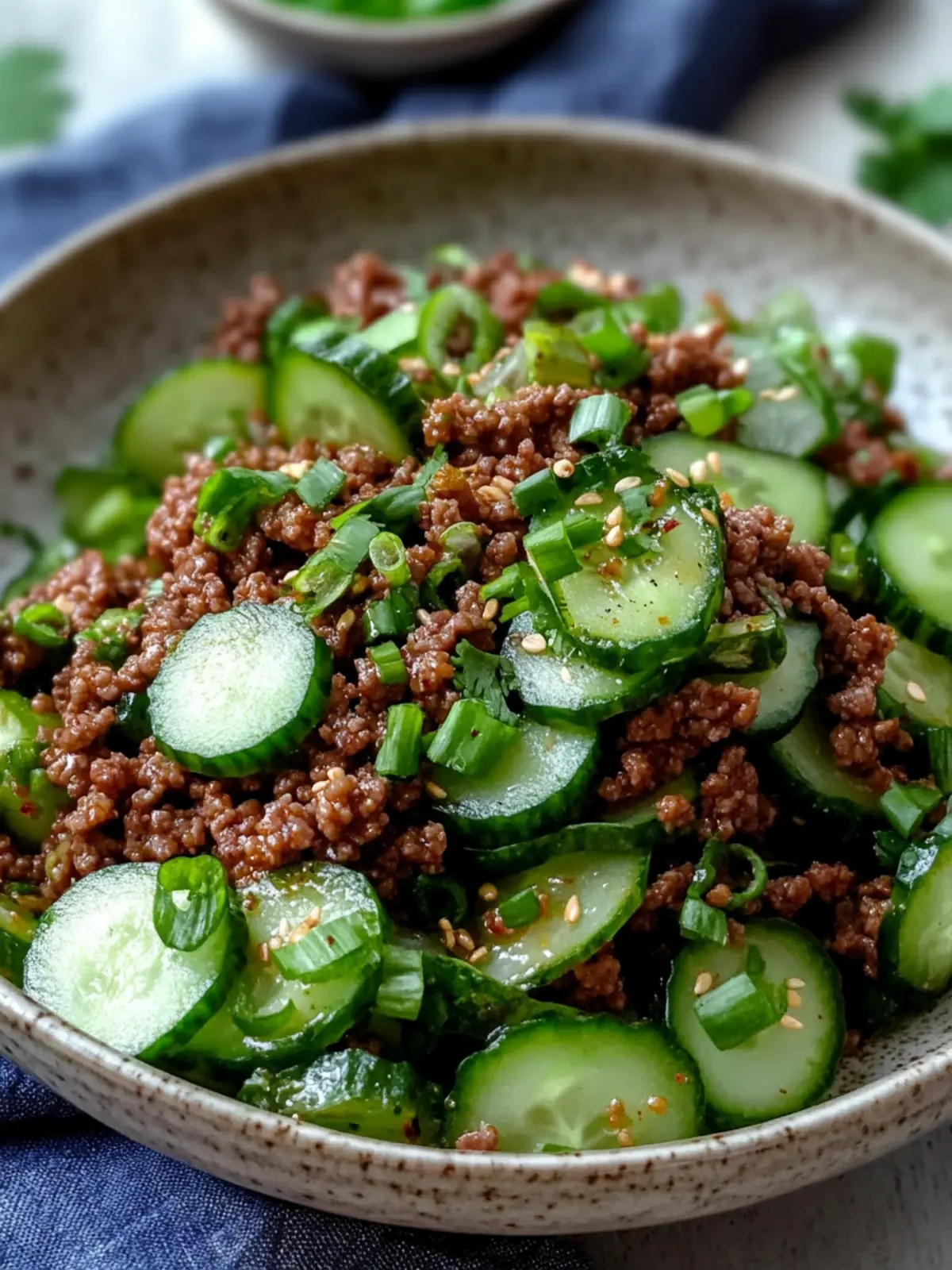 Spicy Korean Ground Beef with Cucumber Salad Delights You! 4 Spicy Korean Ground Beef with Cucumber Salad delights