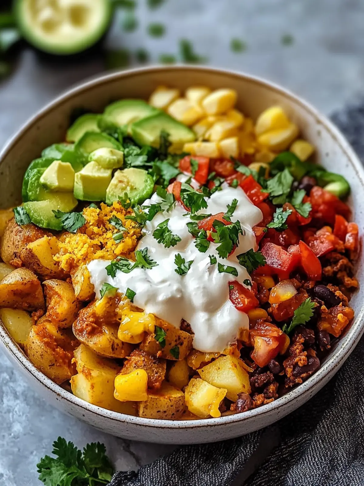 Loaded Potato Taco Bowl: Crispy, Flavorful, and High-Protein! 4 Loaded Potato Taco Bowl