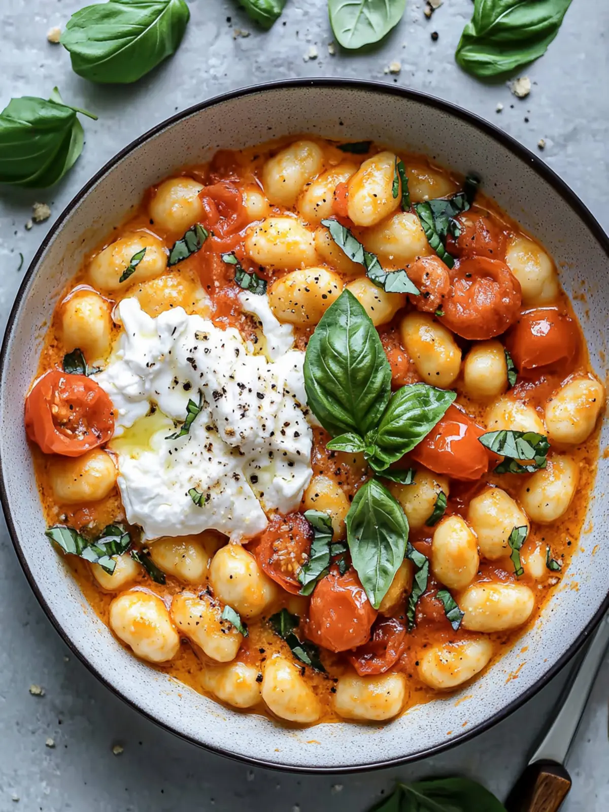 Creamy Tomato Gnocchi with Burrata: A Quick Cozy Dinner 2 Creamy Tomato Gnocchi with Burrata