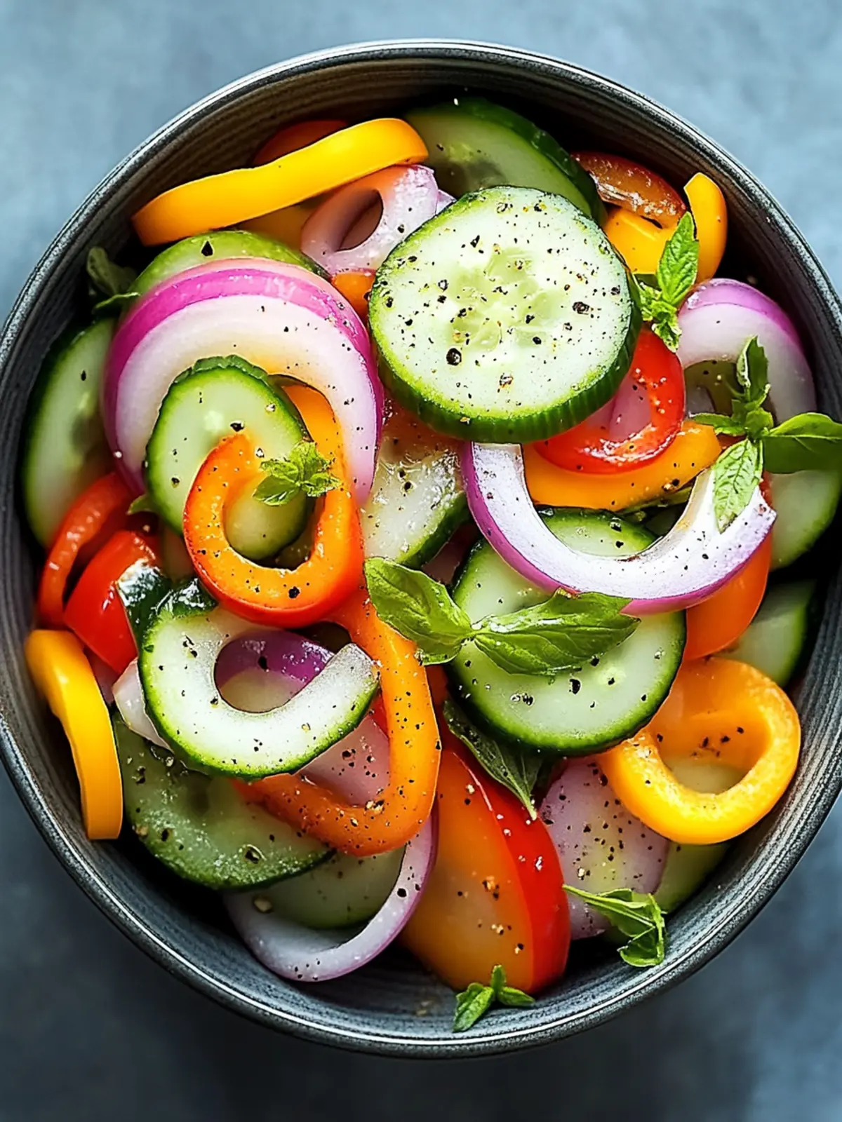 Pickled Cucumber, Onion, and Bell Pepper Salad Bliss in 15 Minutes 4 Pickled Cucumber, Onion, and Bell Pepper Salad Bliss