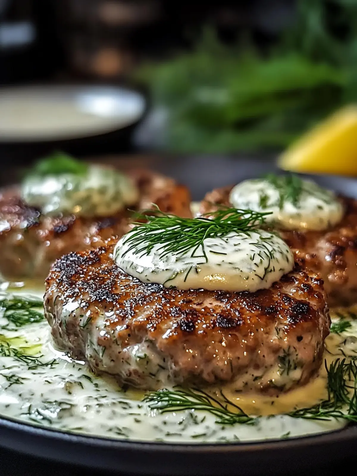 Savory Hamburger Steaks in Creamy Dill Sauce Delight Tonight 4 Savory Hamburger Steaks in Creamy Dill Sauce Delight