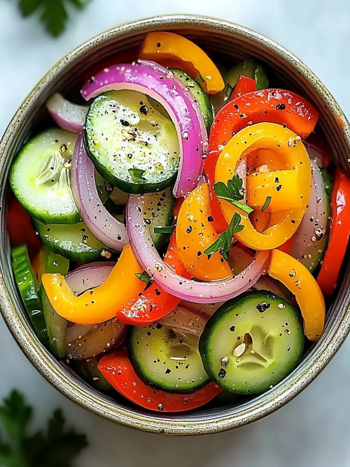 Pickled Cucumber, Onion, and Bell Pepper Salad Bliss in 15 Minutes 5 Pickled Cucumber, Onion, and Bell Pepper Salad Bliss