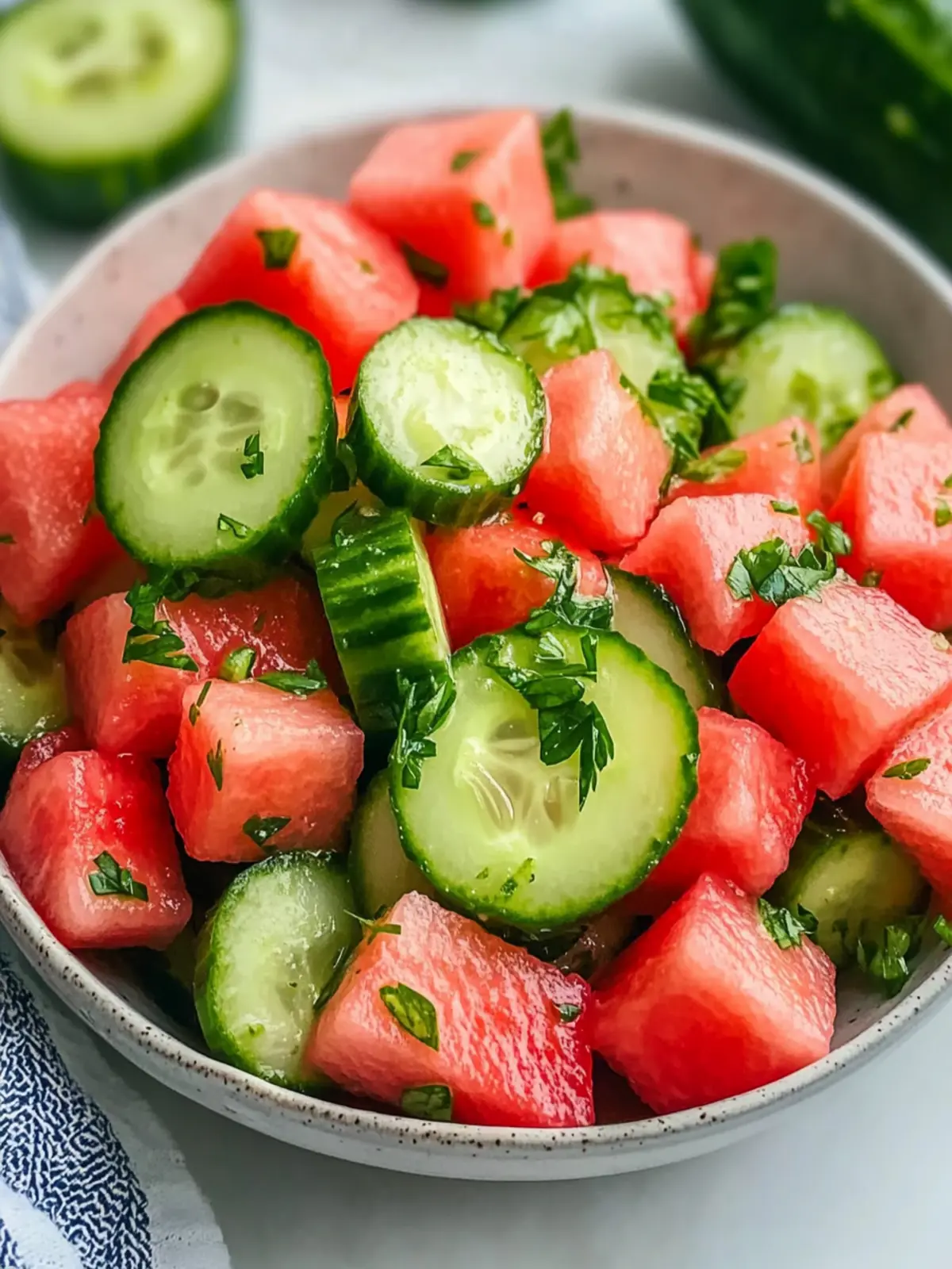 Delicious Watermelon Cucumber Salad for a Refreshing Summer! 2 Watermelon Cucumber Salad