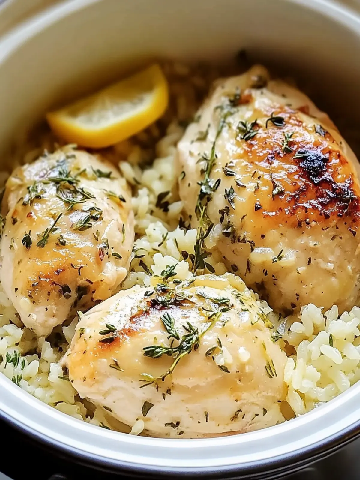Slow Cooker Lemon Herb Chicken and Rice for Effortless Meals 5 Slow Cooker Lemon Herb Chicken and Rice