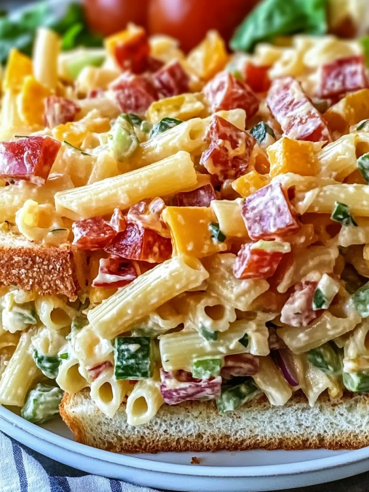 Mouthwatering Club Sandwich Pasta Salad You Can Make Ahead 3 Club Sandwich Pasta Salad