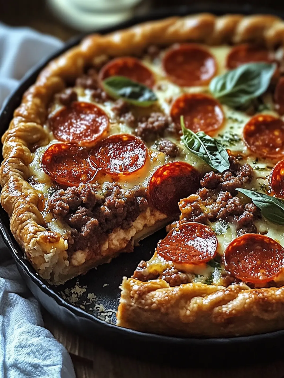 Savory Hamburger Sausage & Pepperoni Pie for Cozy Nights 2 Savory Hamburger Sausage & Pepperoni Pie