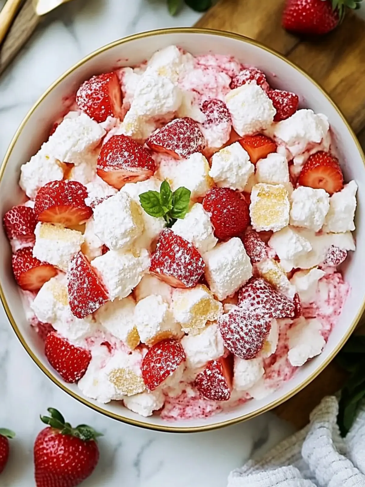 Strawberry Shortcake Fluff Salad: A Cloud of Creamy Bliss 3 Strawberry Shortcake Fluff Salad