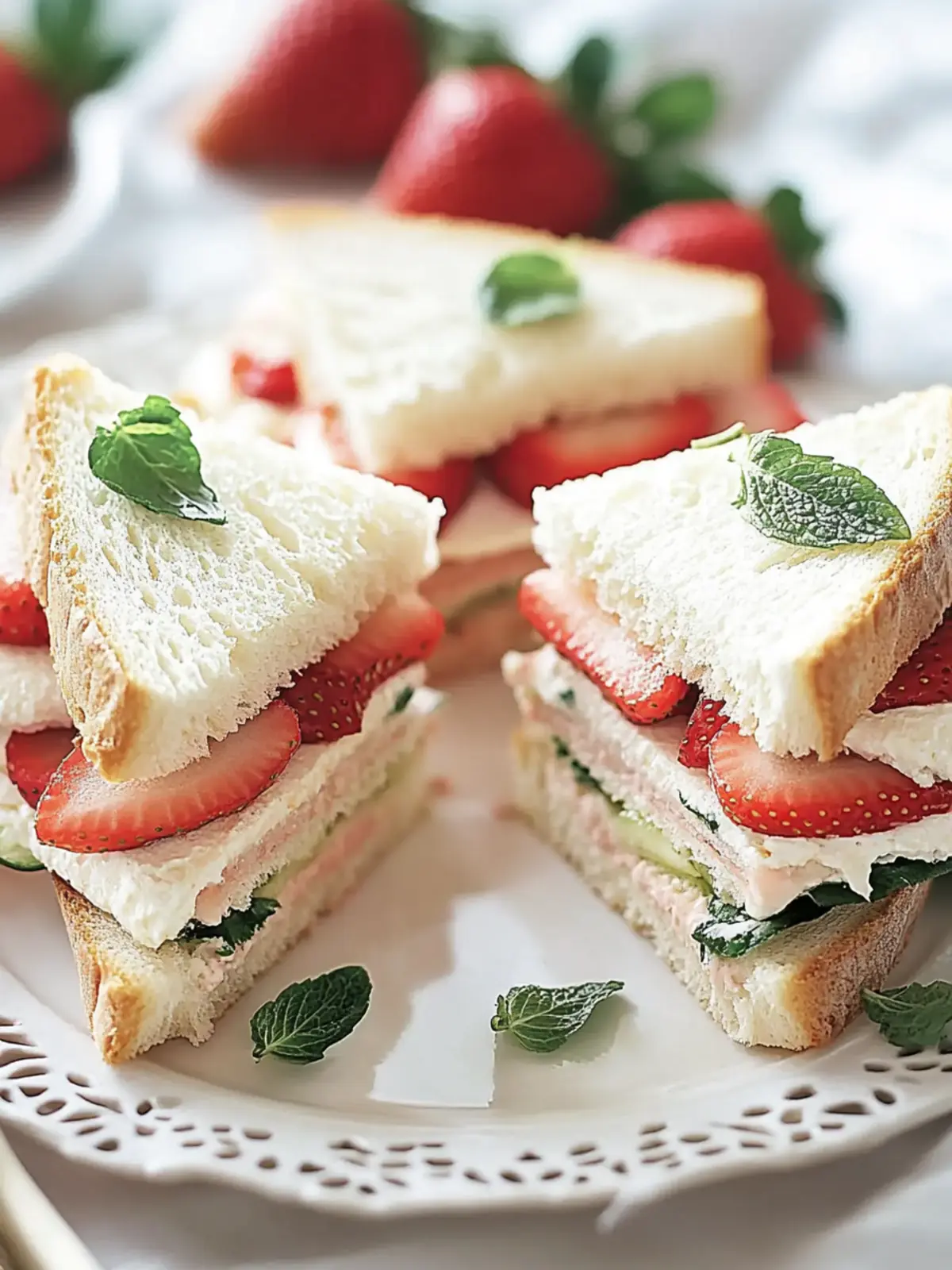 Sweet Strawberry Tea Sandwiches Perfect for Any Gathering 3 Sweet Strawberry Tea Sandwiches