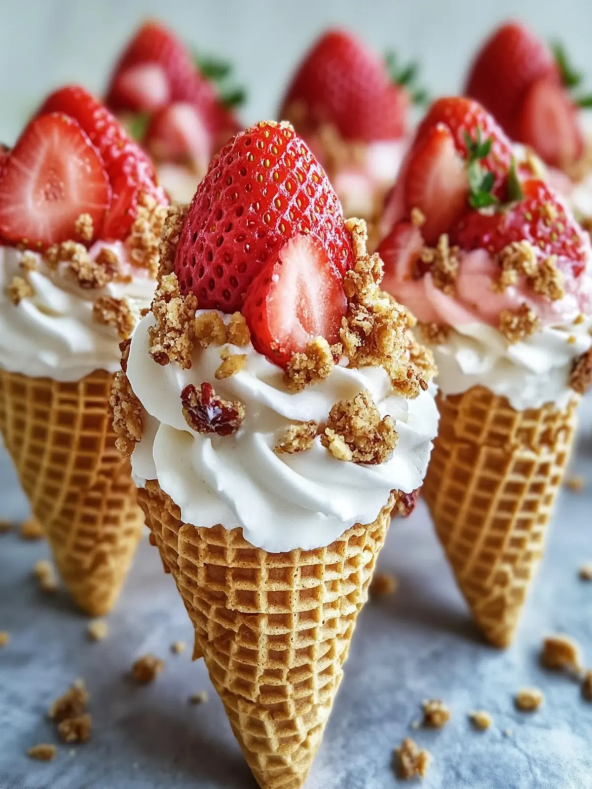 Strawberry Crunch Cheesecake Cones – Your Perfect Summer Treat 3 Strawberry Crunch Cheesecake Cones