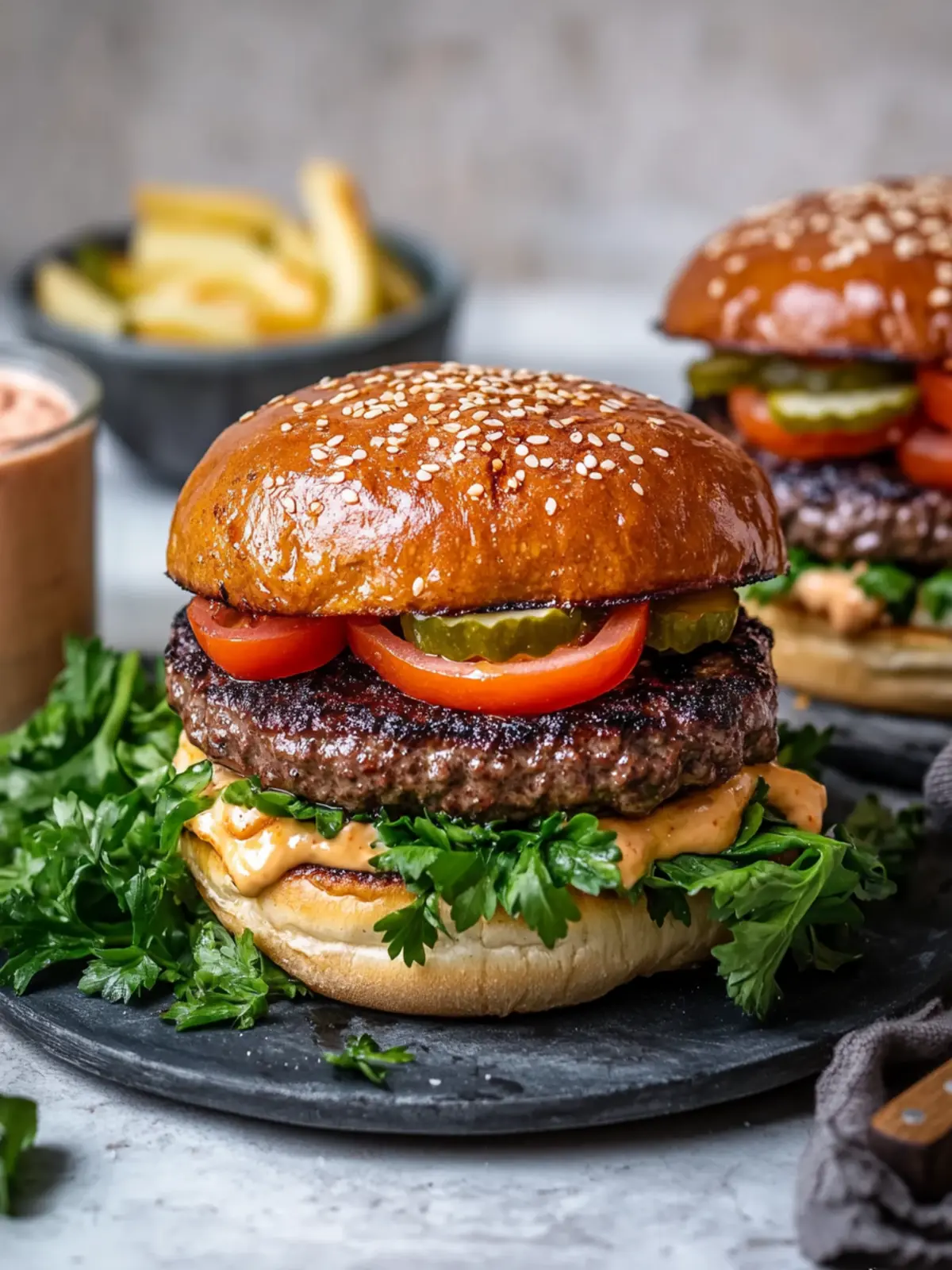 Grilled Burgers with Special Sauce for a Perfect Family Feast 2 Grilled Burgers