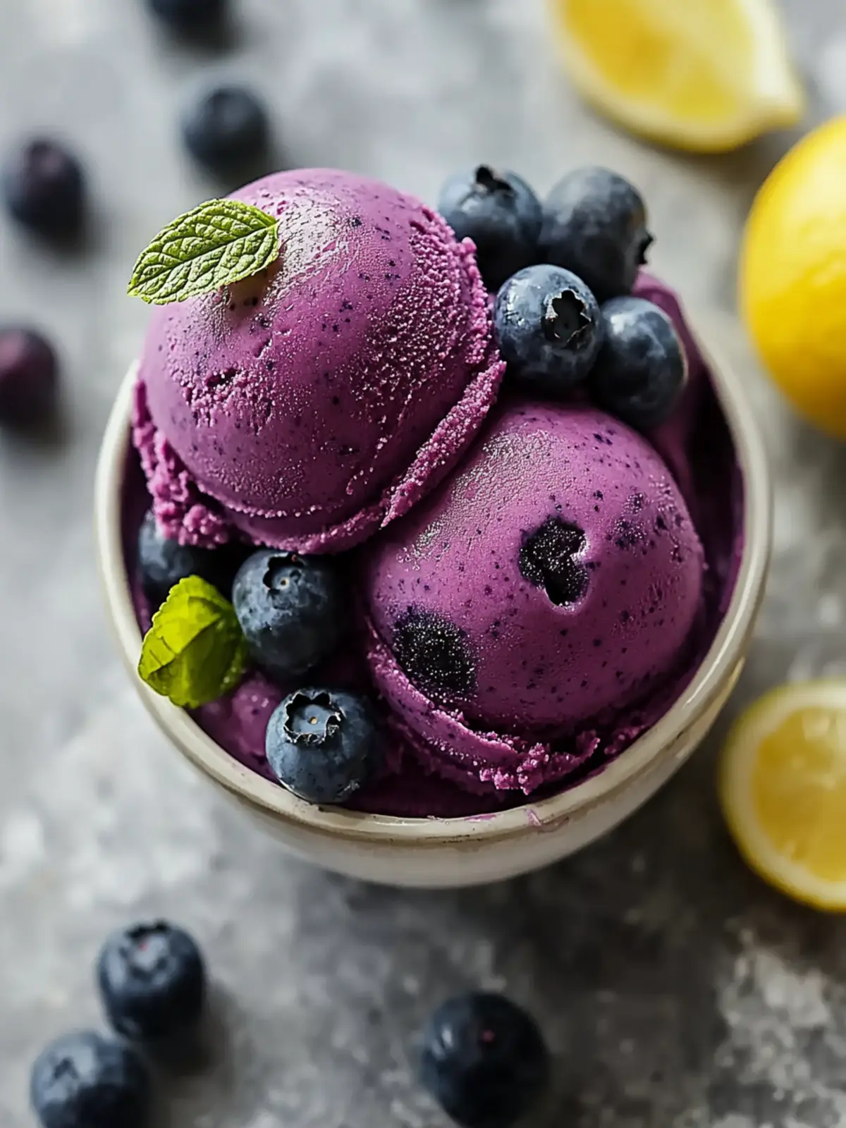 Blueberry Lemon Sorbet - Easy No Churn Refreshment for Summer 3 Blueberry Lemon Sorbet