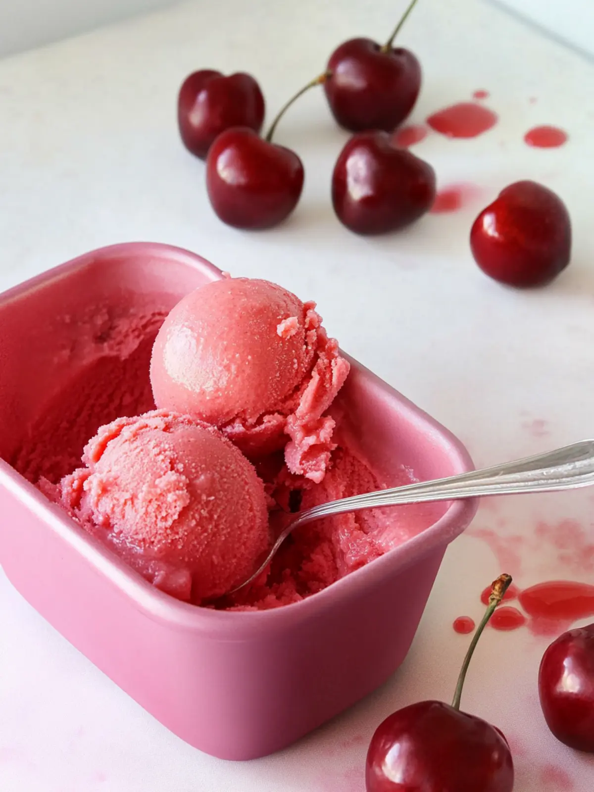 Dairy-Free Cherry Sherbet for a Sweet Summer Escape 2 Cherry Sherbet