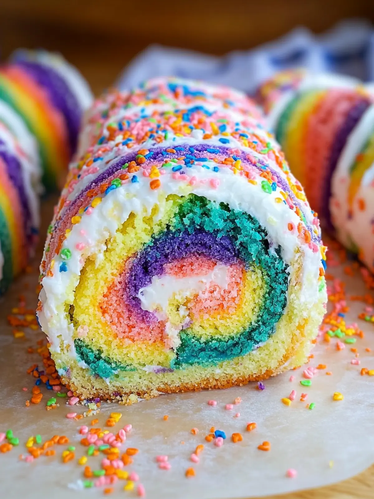Delightful Rainbow Cake Roll with Funfetti Buttercream Bliss 5 Rainbow Cake Roll