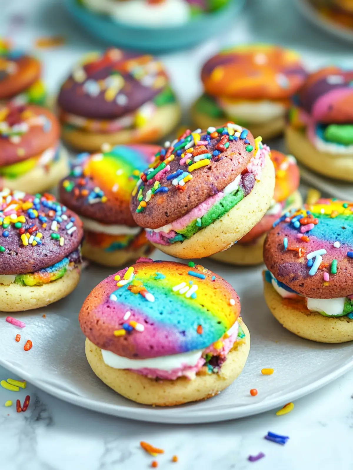 Unleash Joy with Rainbow Whoopie Pies That Dazzle! 3 Rainbow Whoopie Pies