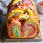 Vibrant Rainbow Babka with Hazelnut & White Chocolate Delight 10 Rainbow Babka